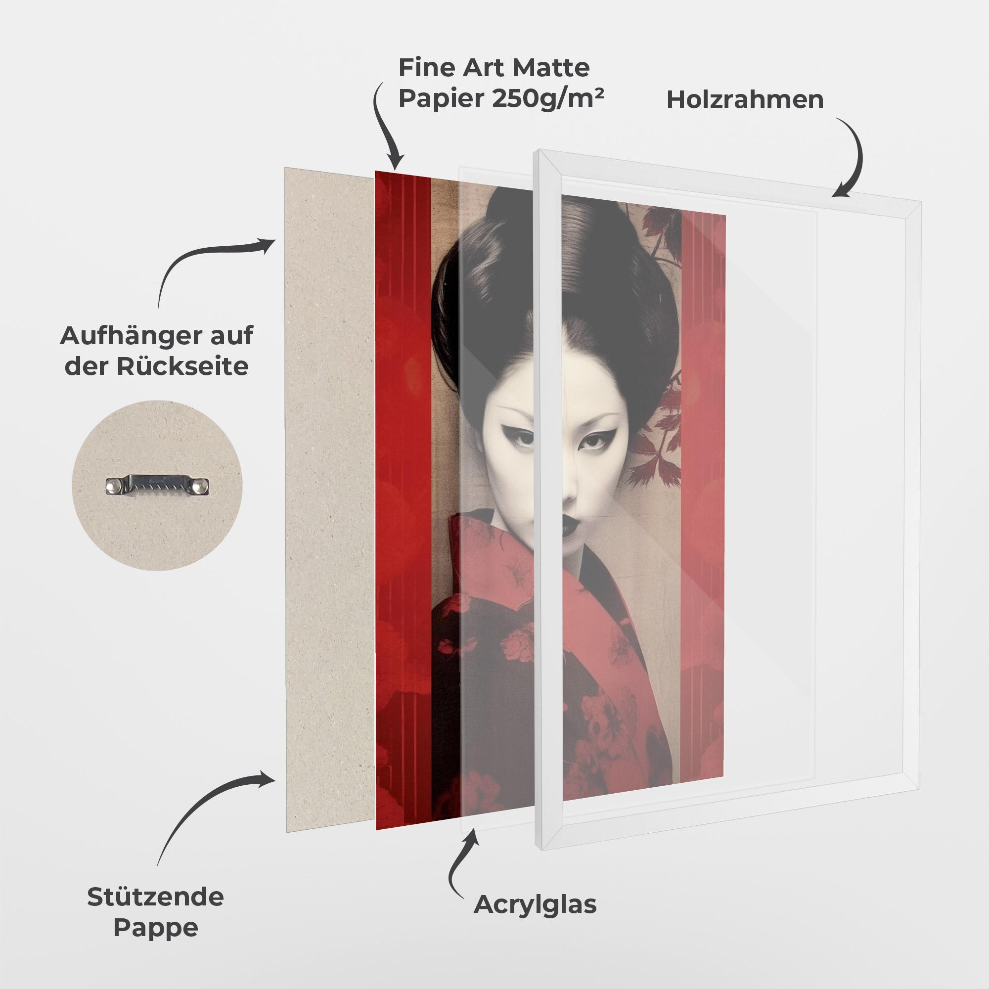 Gerahmte Poster Black Asiatic Makeup mockup 1