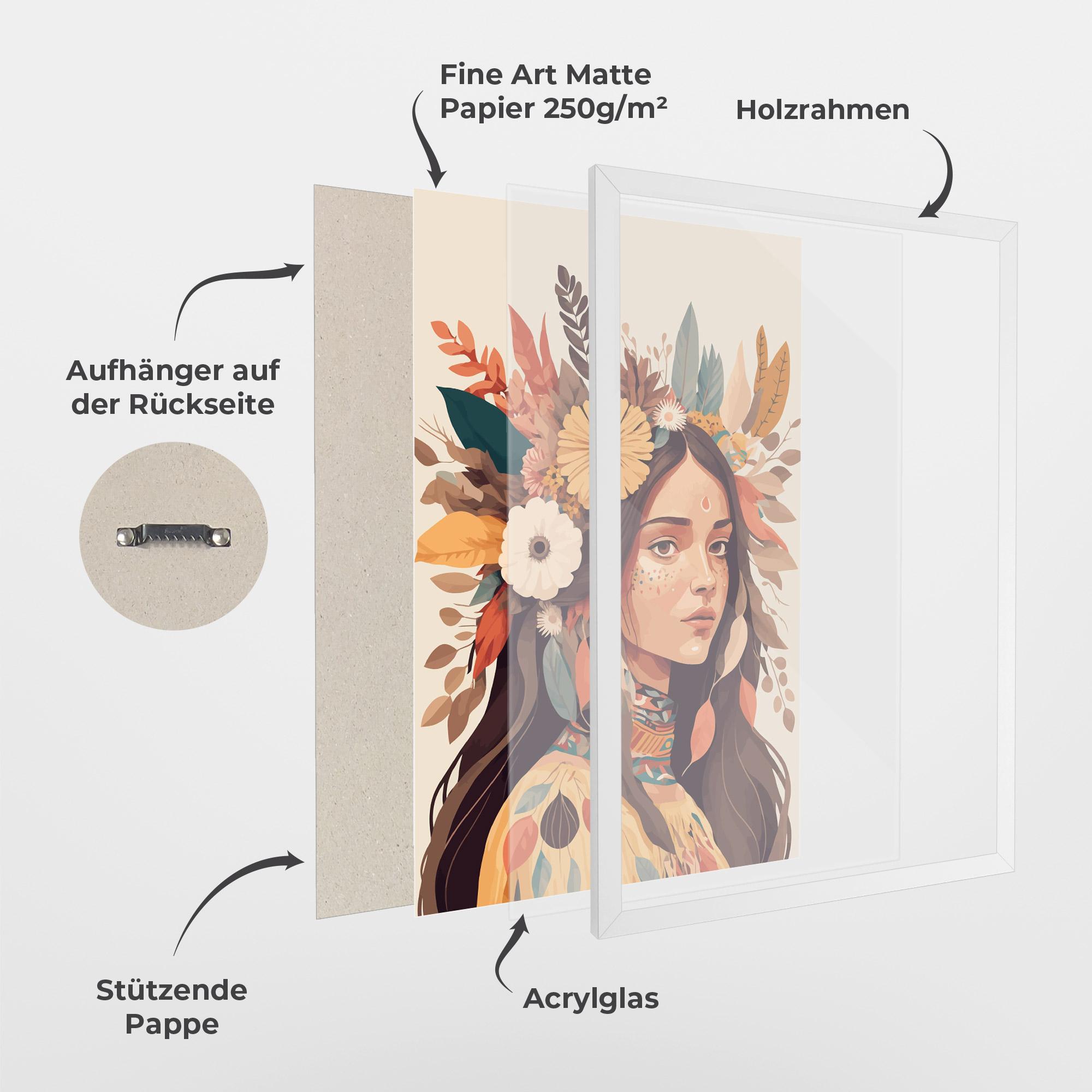 Gerahmte Poster Boho Girl mockup 1