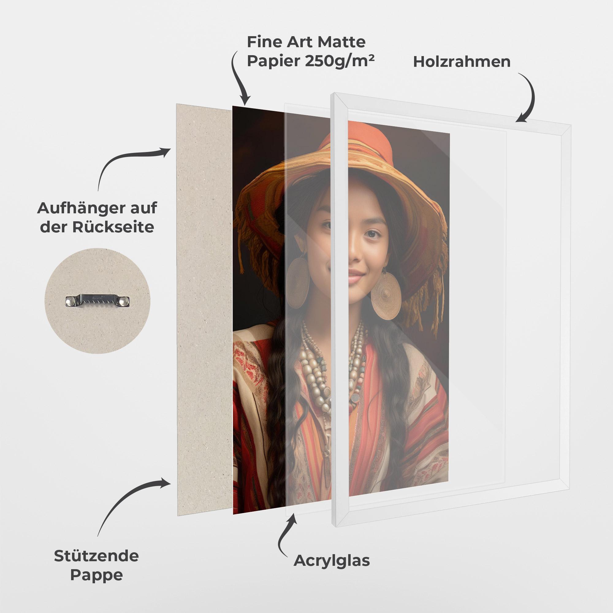 Gerahmte Poster Colorful Earrings And Hat mockup 1