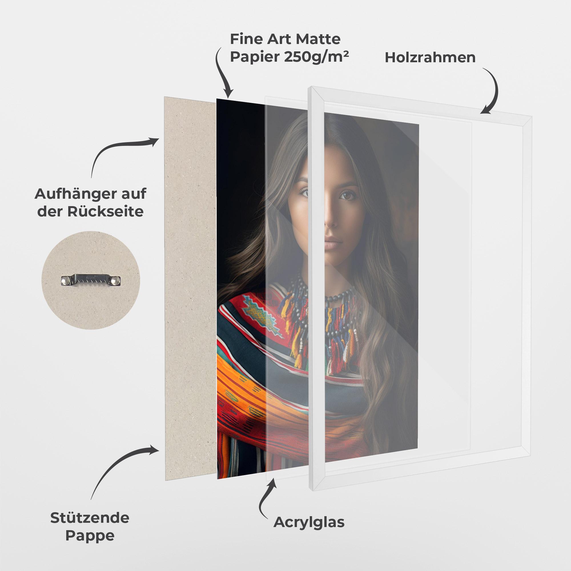 Gerahmte Poster Colorful Scarf mockup 1