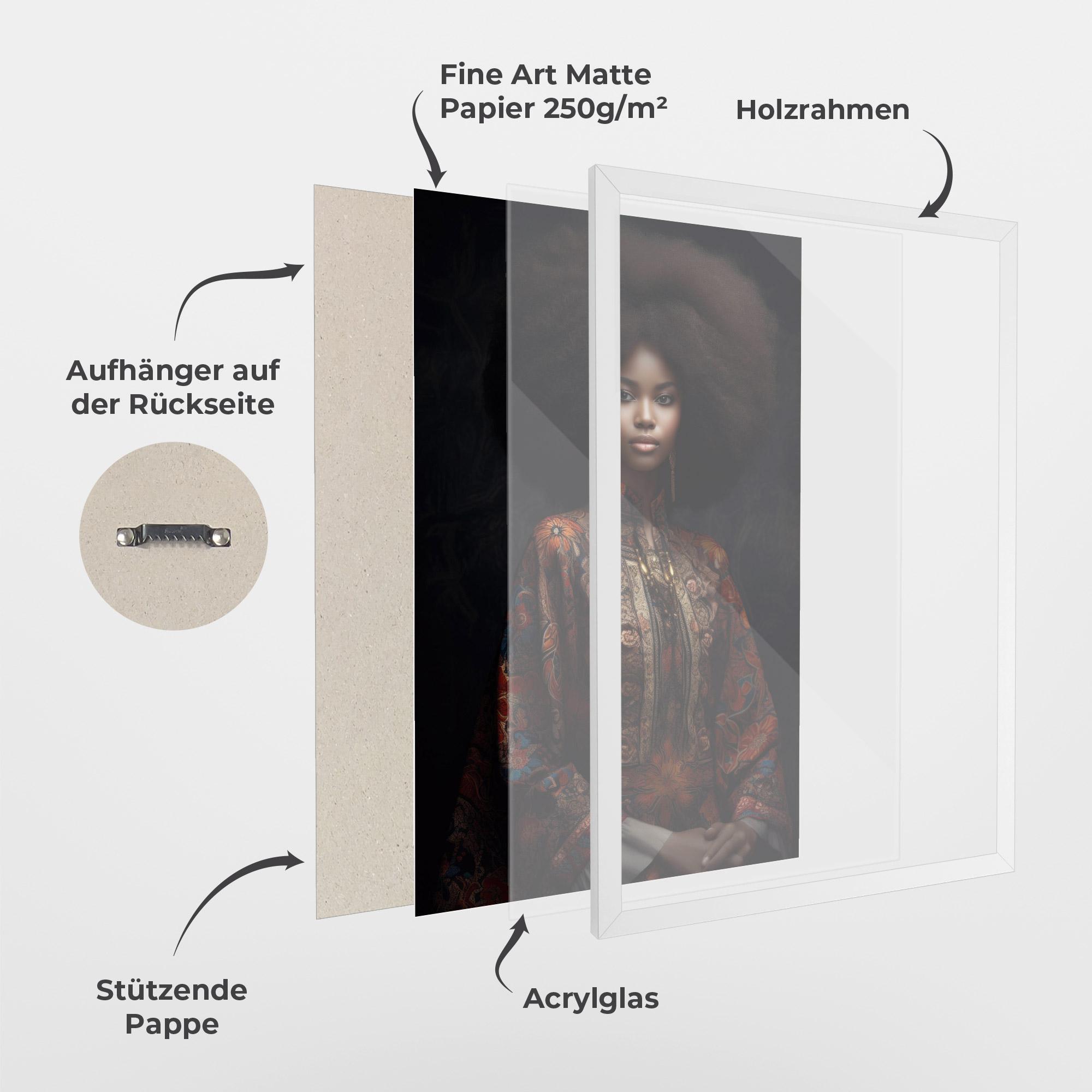 Gerahmte Poster Large Afro Head mockup 1