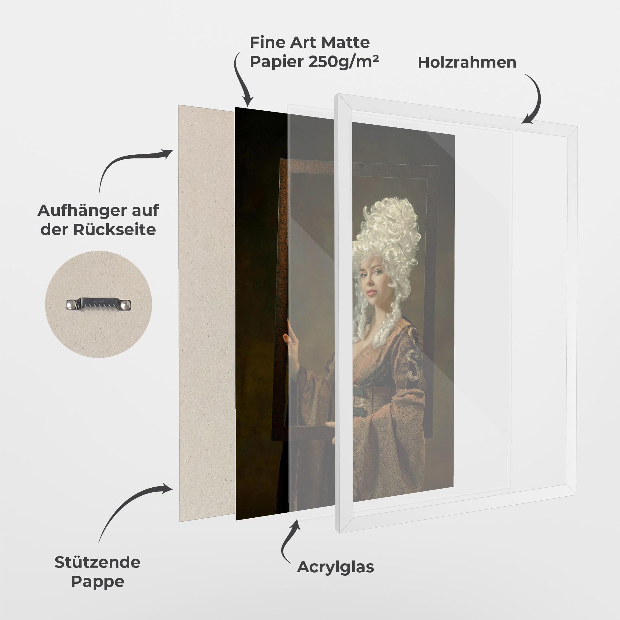 Gerahmte Poster Medieval Young Woman mockup 1