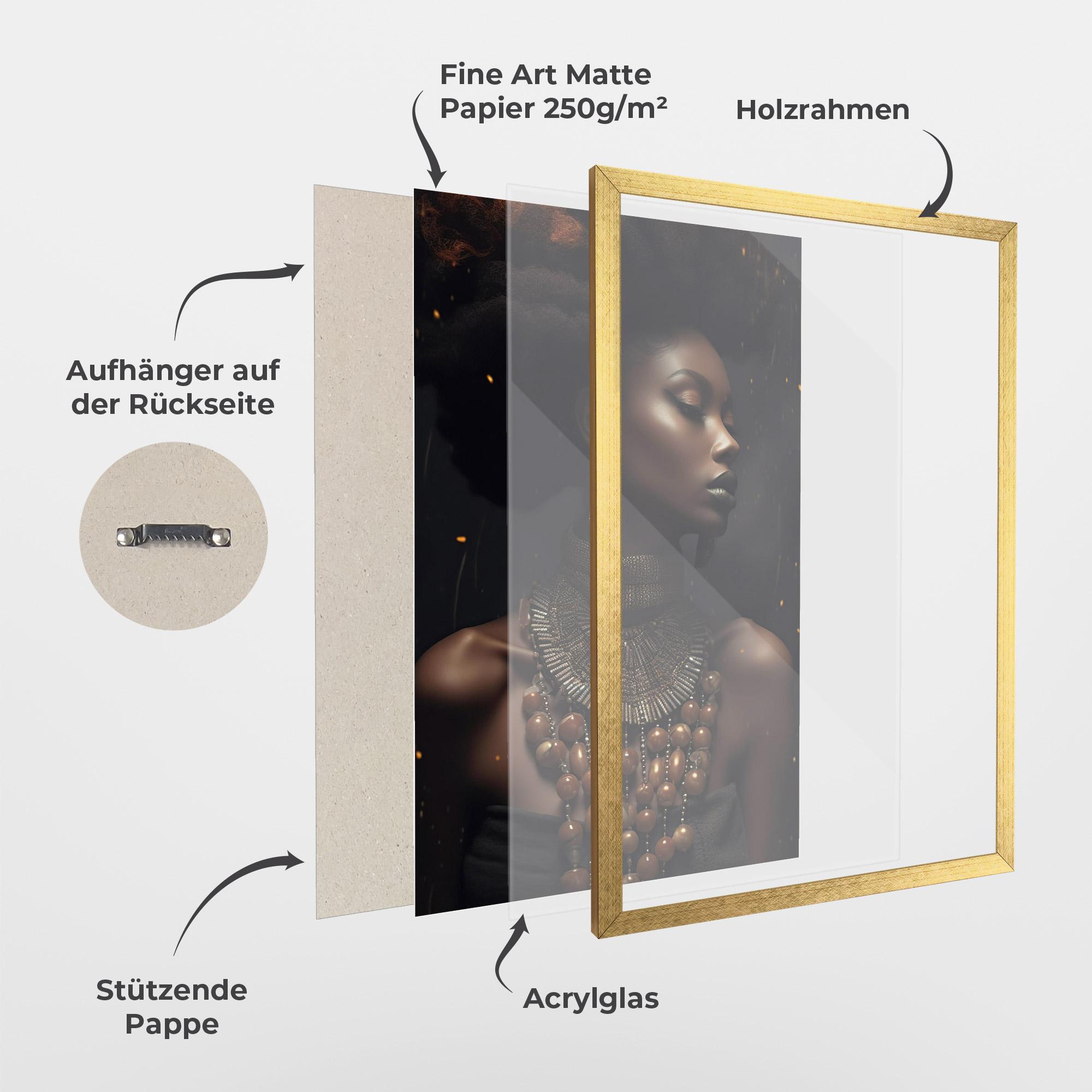 Gerahmte Poster African Orange Necklace mockup 1