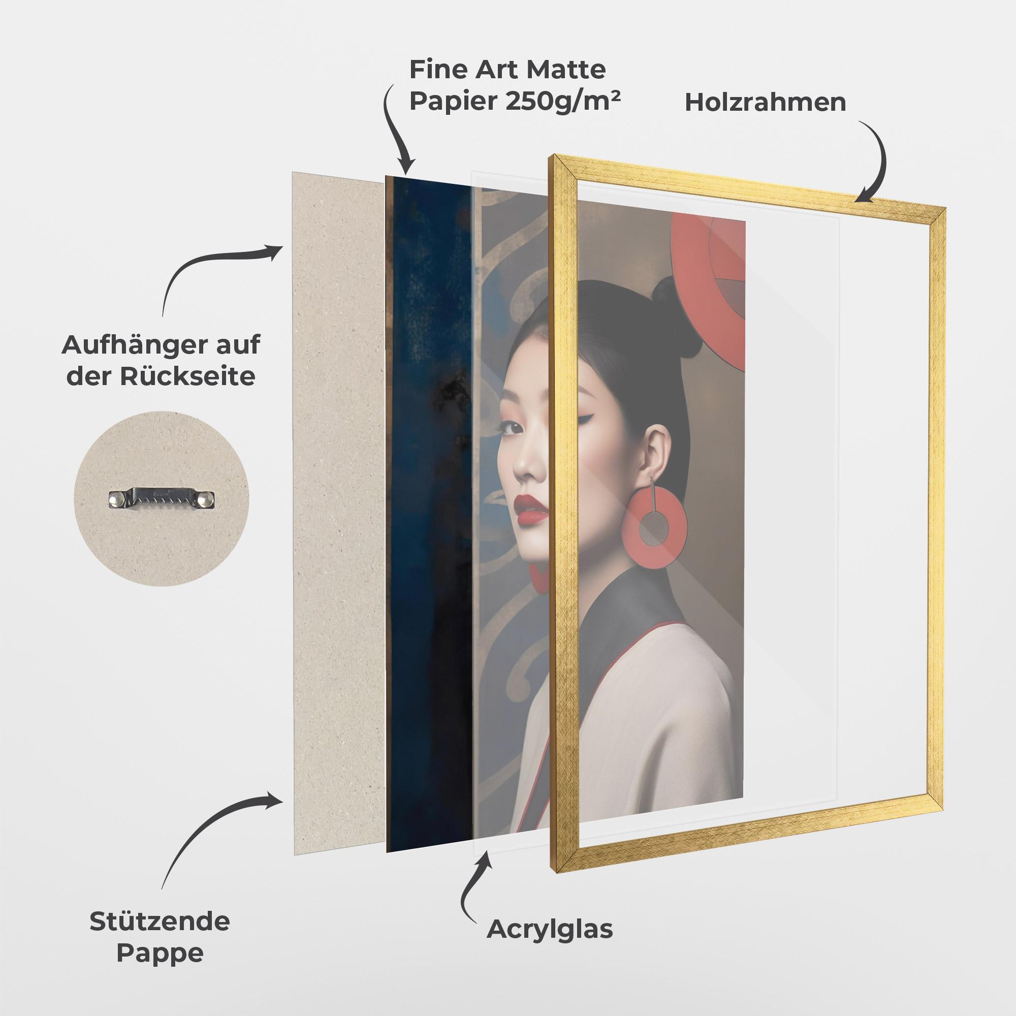 Gerahmte Poster Asian Big Earrings mockup 1