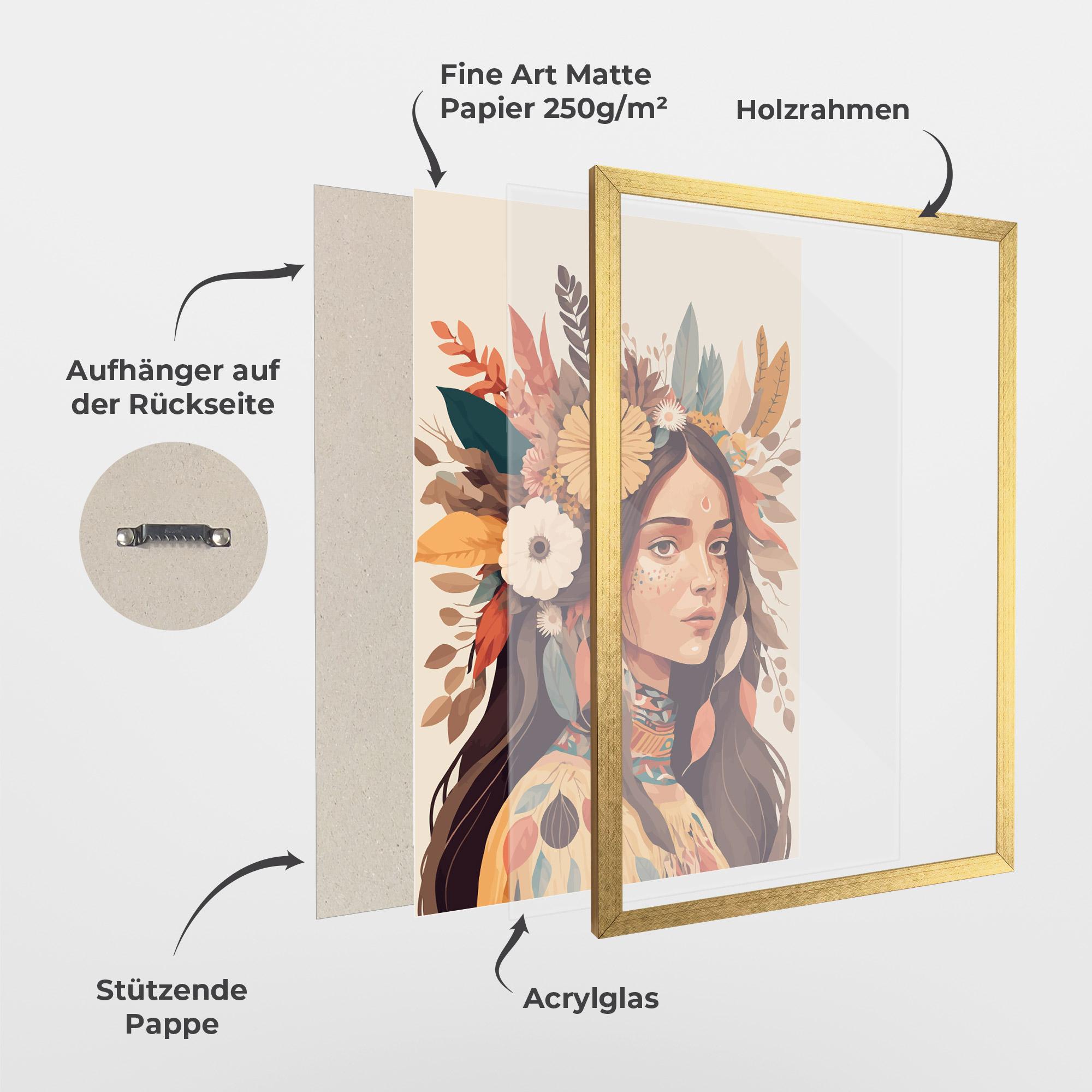 Gerahmte Poster Boho Girl mockup 1