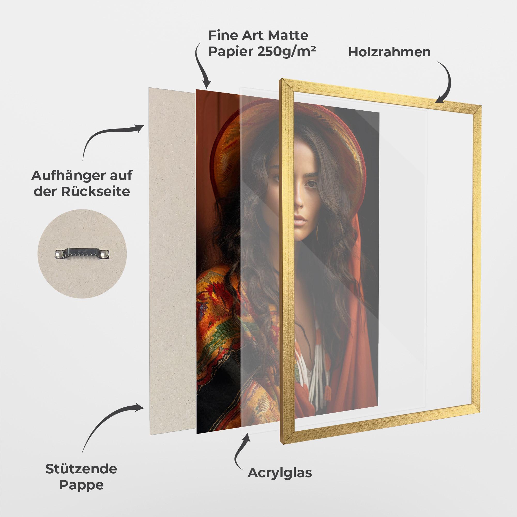 Gerahmte Poster Colorful Hat And Scarf mockup 1