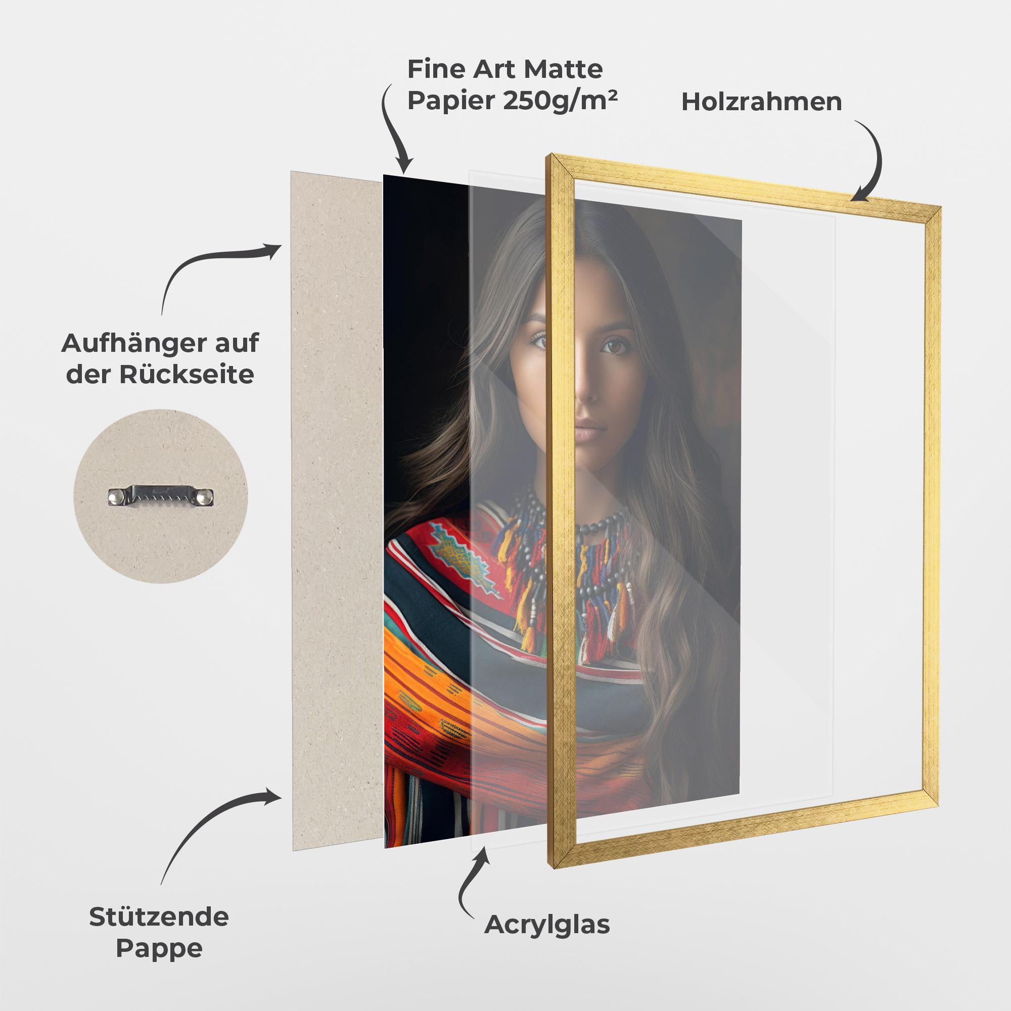 Gerahmte Poster Colorful Scarf mockup 1