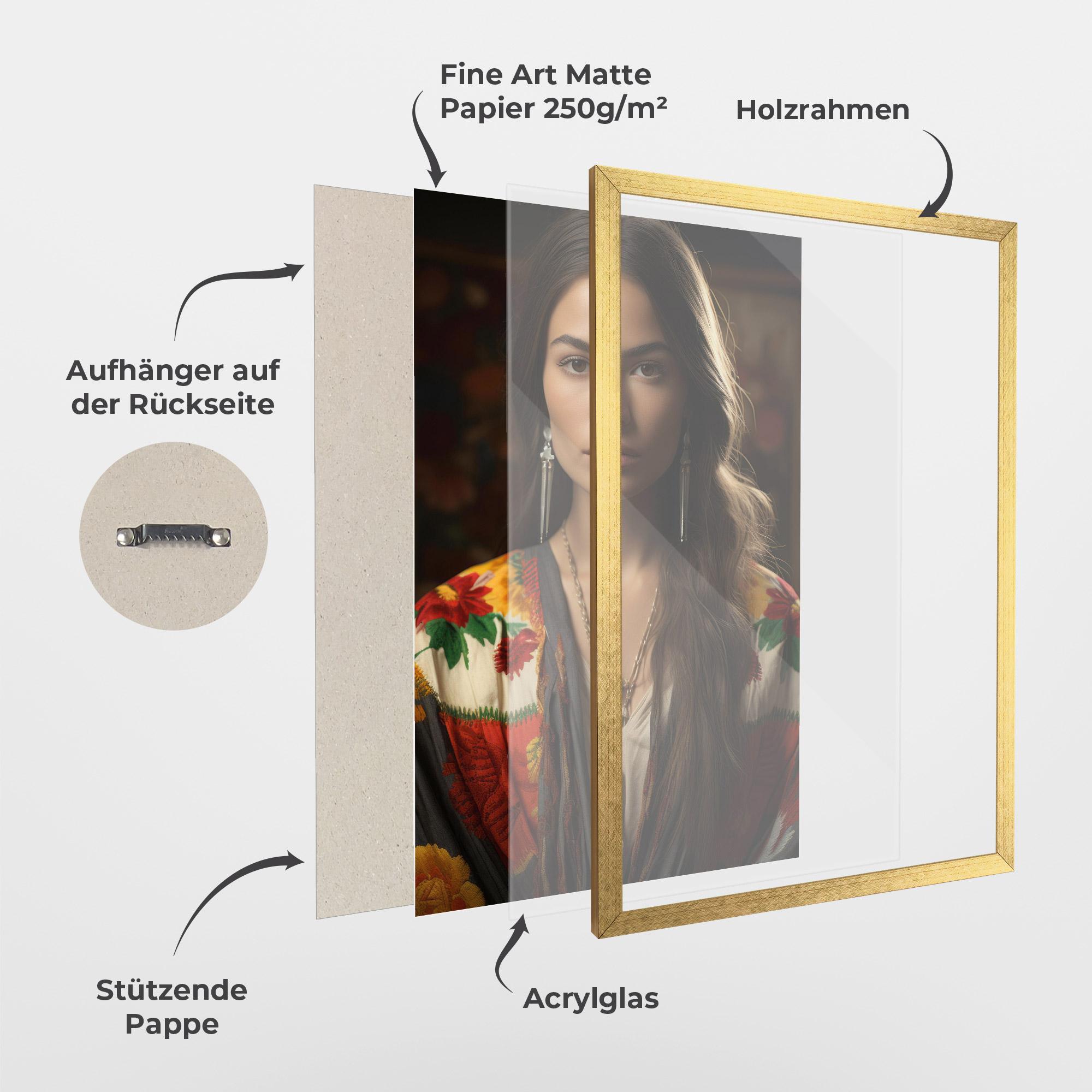 Gerahmte Poster Colorful Shawl mockup 1