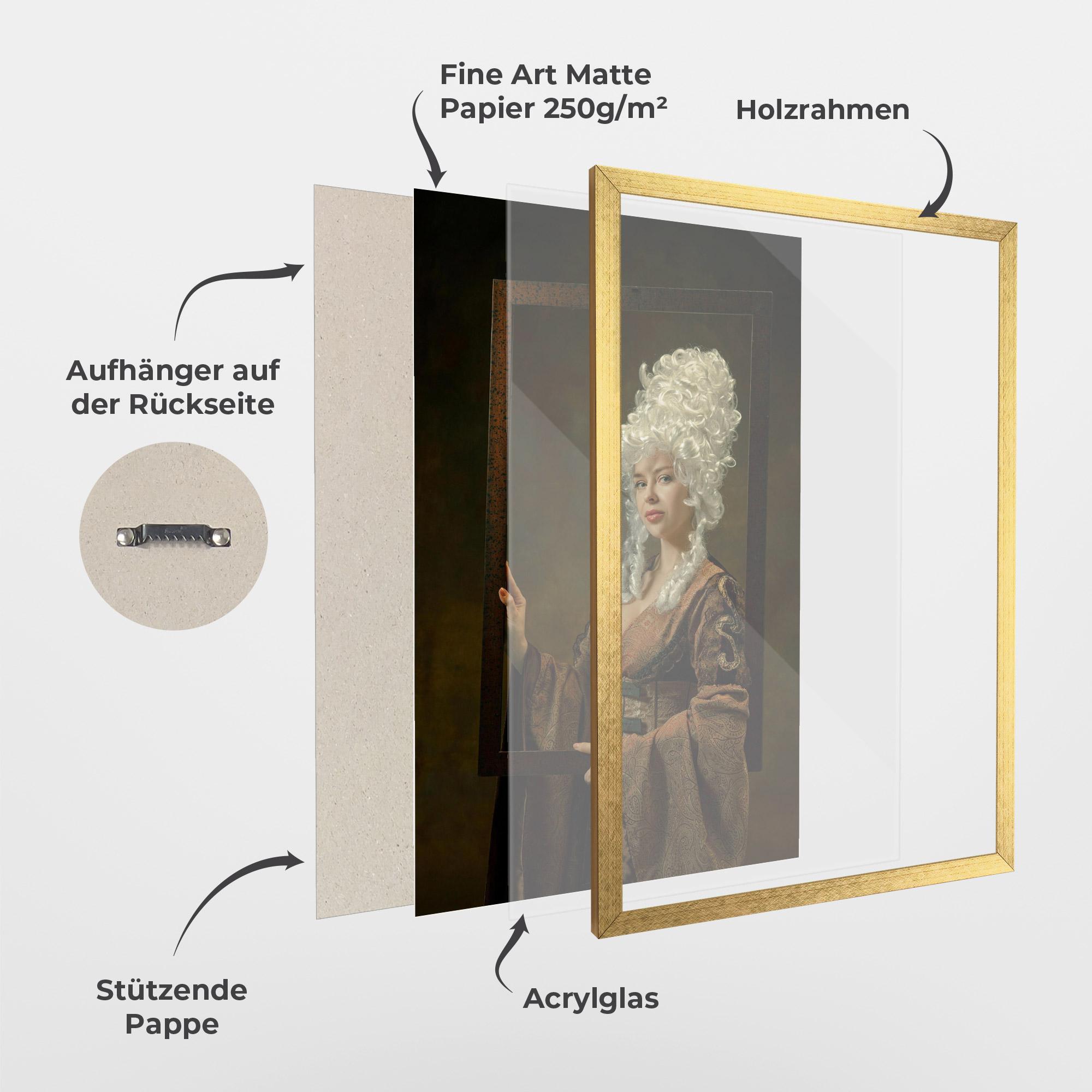 Gerahmte Poster Medieval Young Woman mockup 1