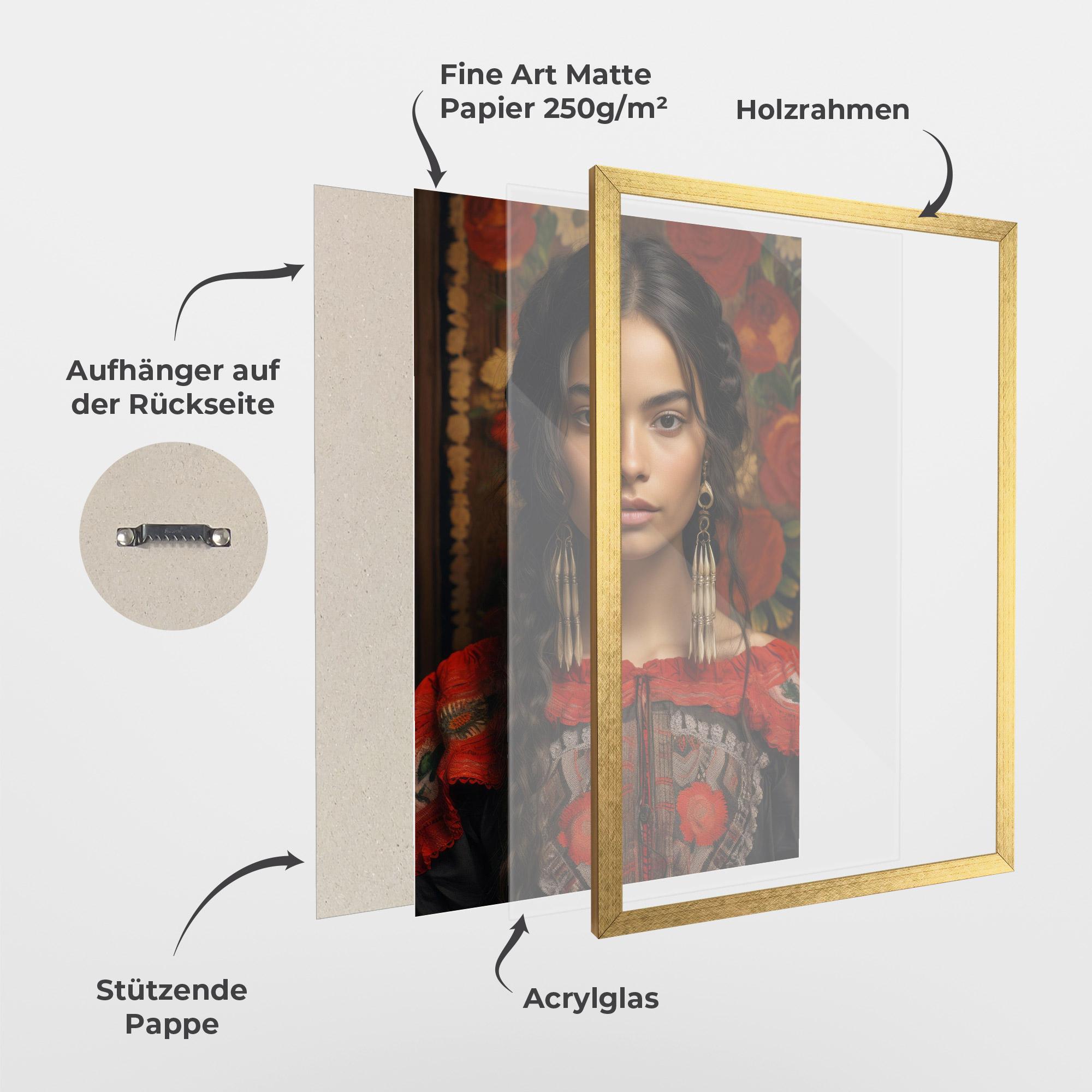 Gerahmte Poster Mexican Traditional Dress mockup 1