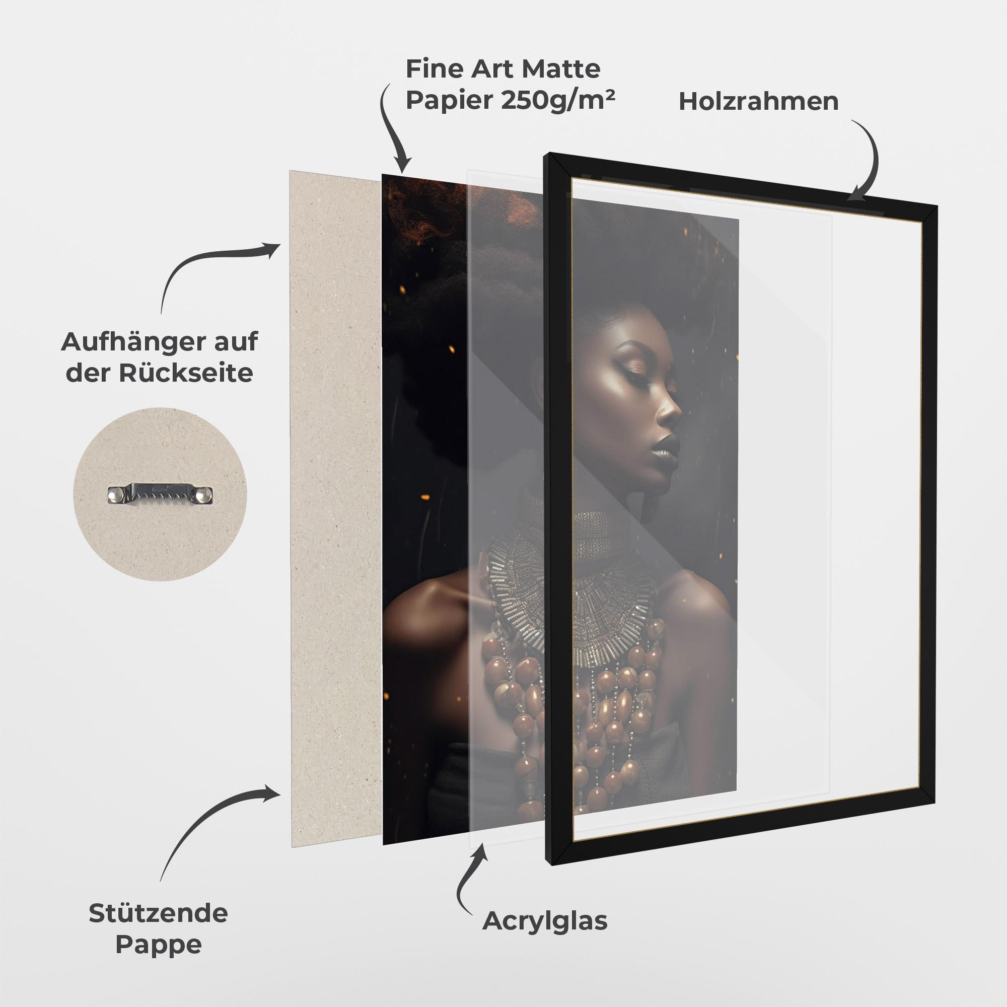 Gerahmte Poster African Orange Necklace mockup 1