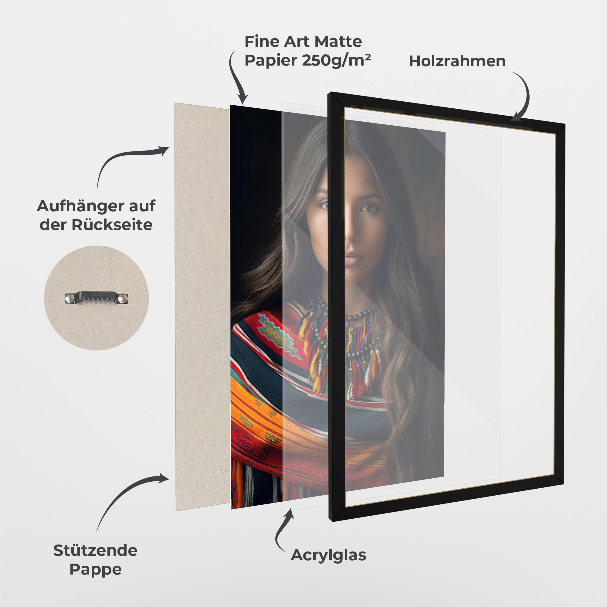 Gerahmte Poster Colorful Scarf mockup 1