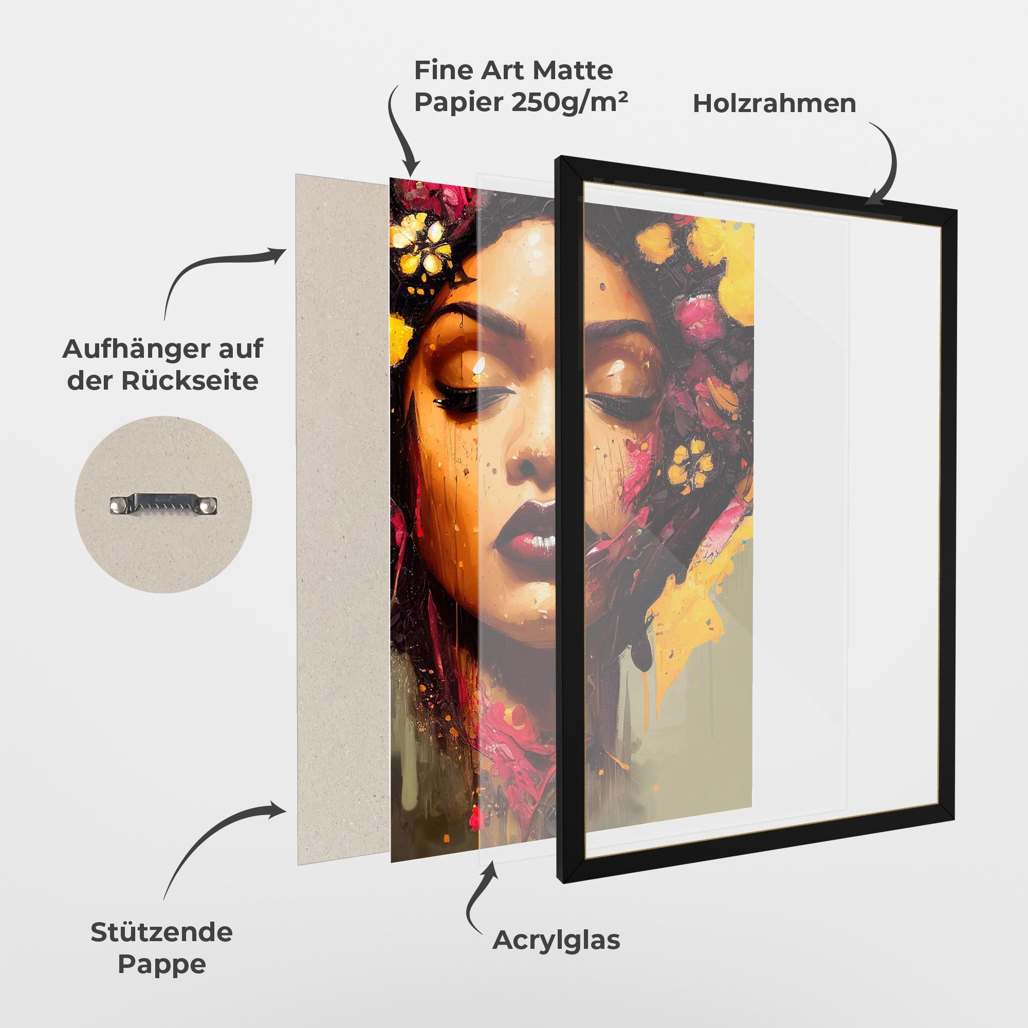 Gerahmte Poster Ebony Woman mockup 1