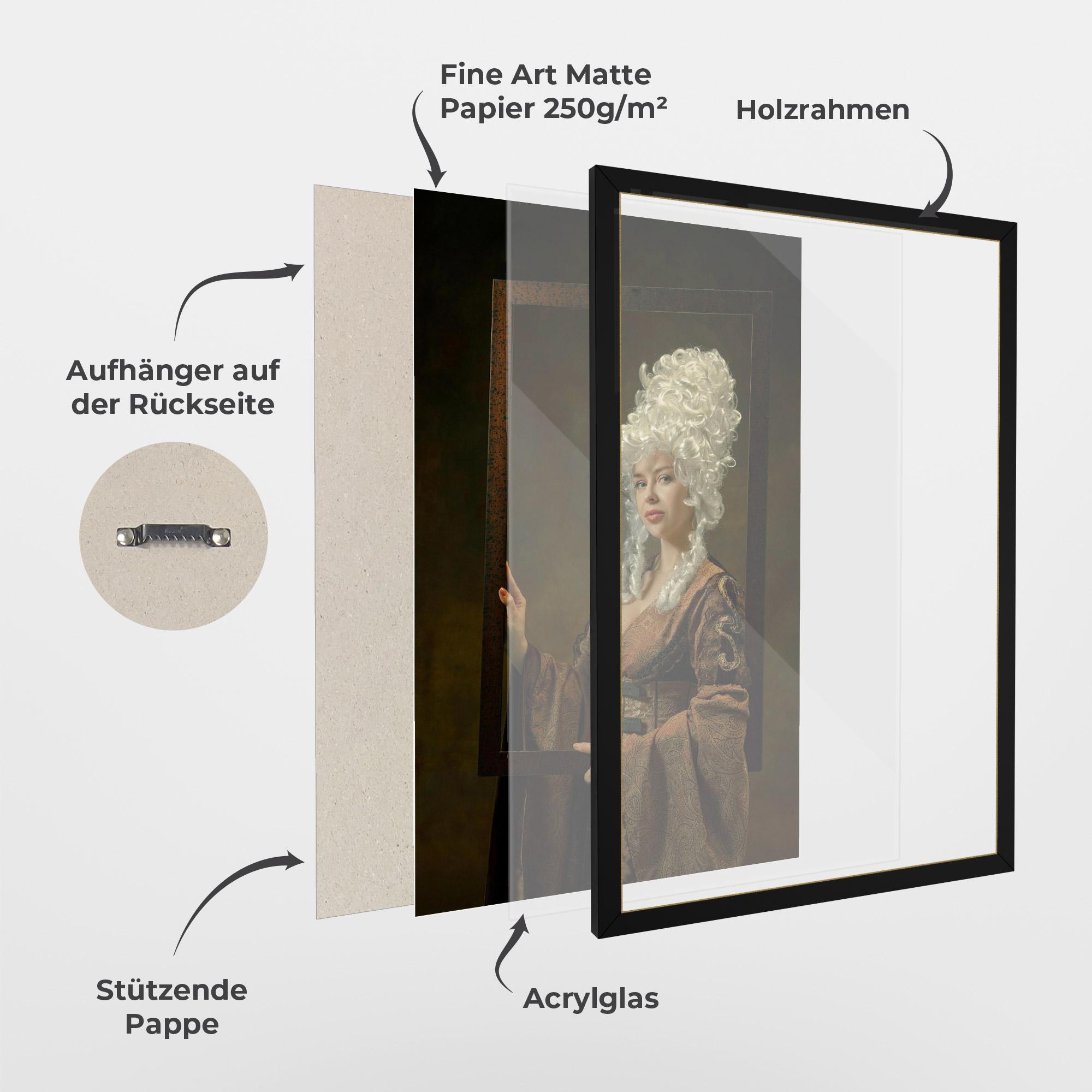 Gerahmte Poster Medieval Young Woman mockup 1