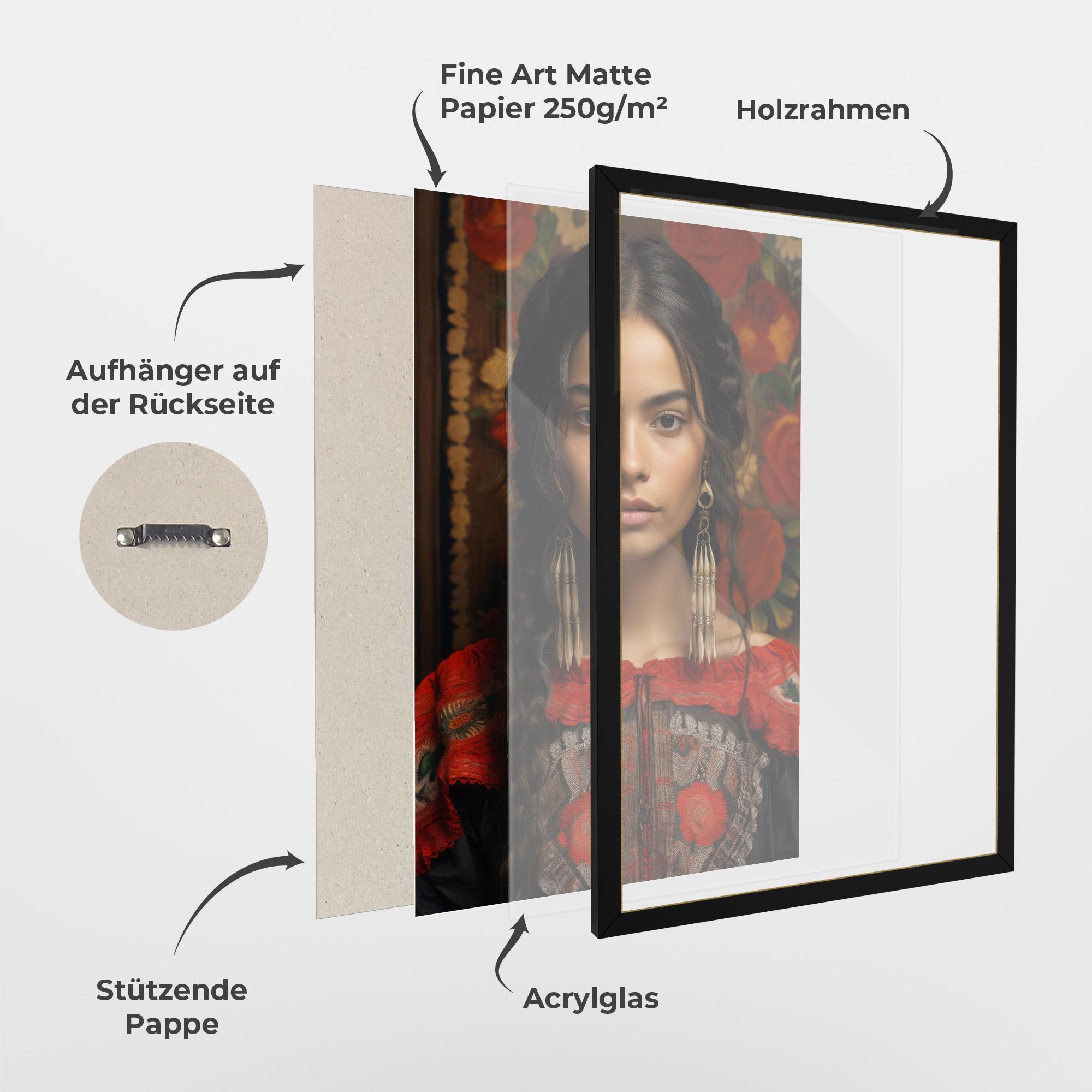 Gerahmte Poster Mexican Traditional Dress mockup 1