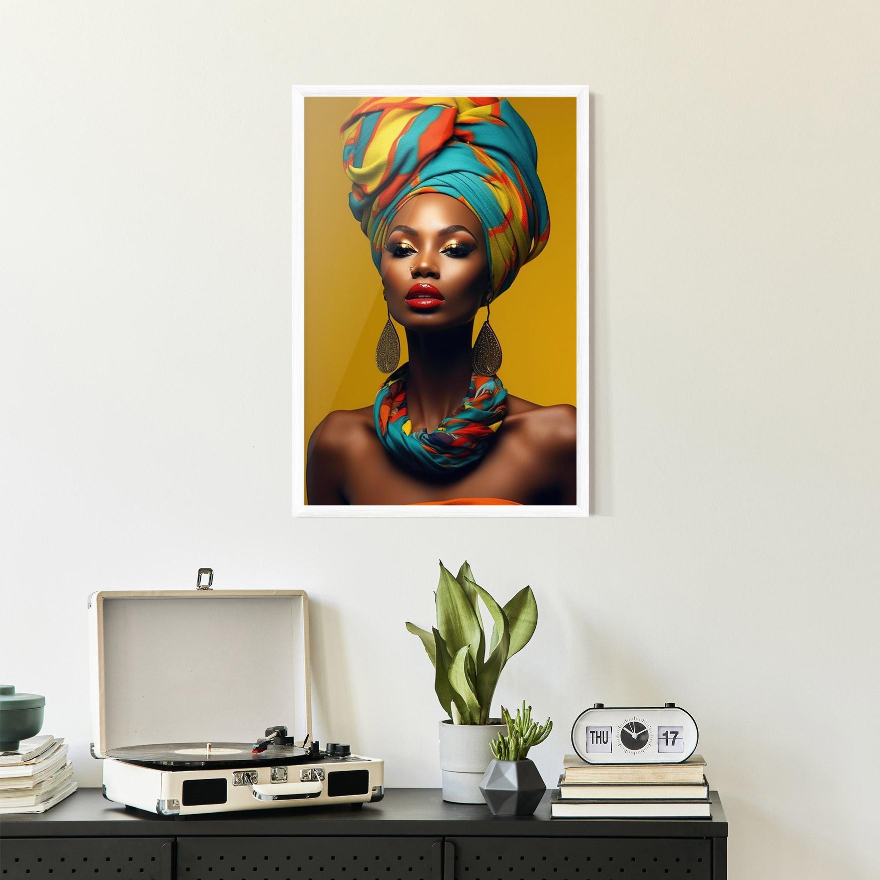 Gerahmte Poster African Yellow Portrait mockup 2