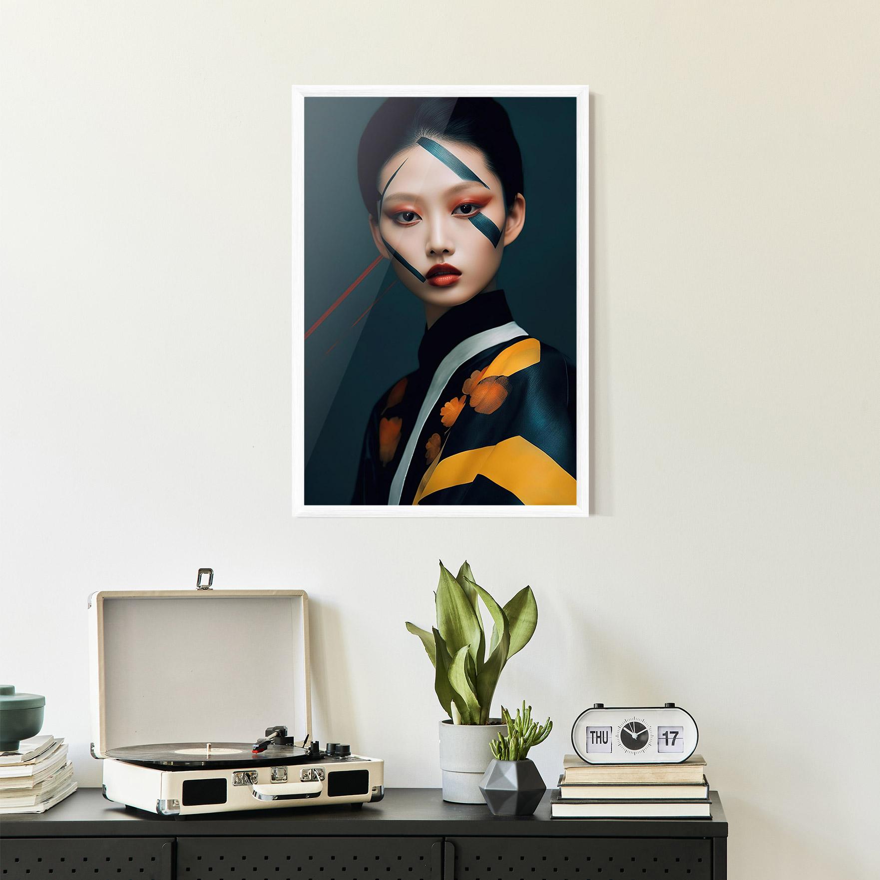 Gerahmte Poster Asian Painted Woman mockup 2