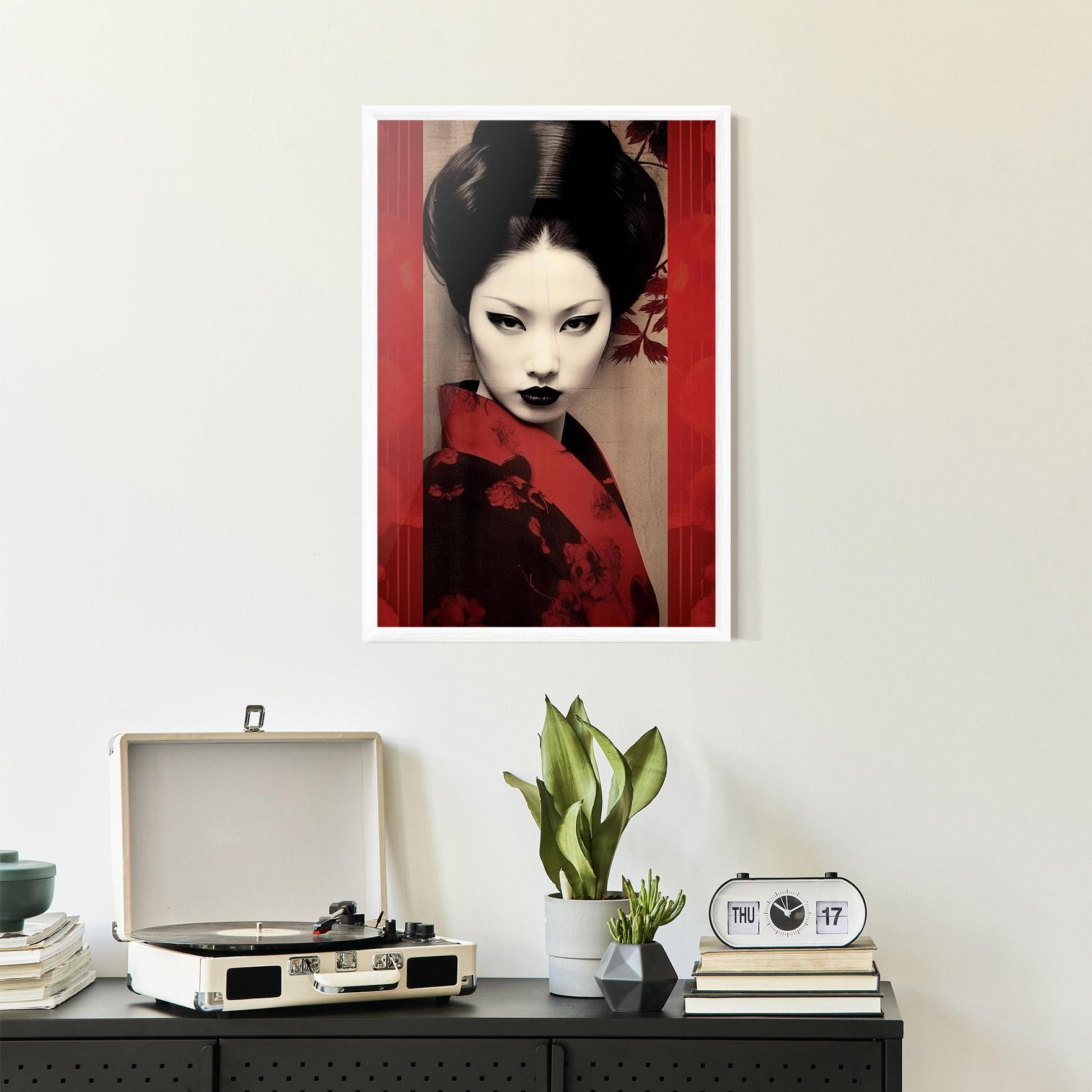 Gerahmte Poster Black Asiatic Makeup mockup 2