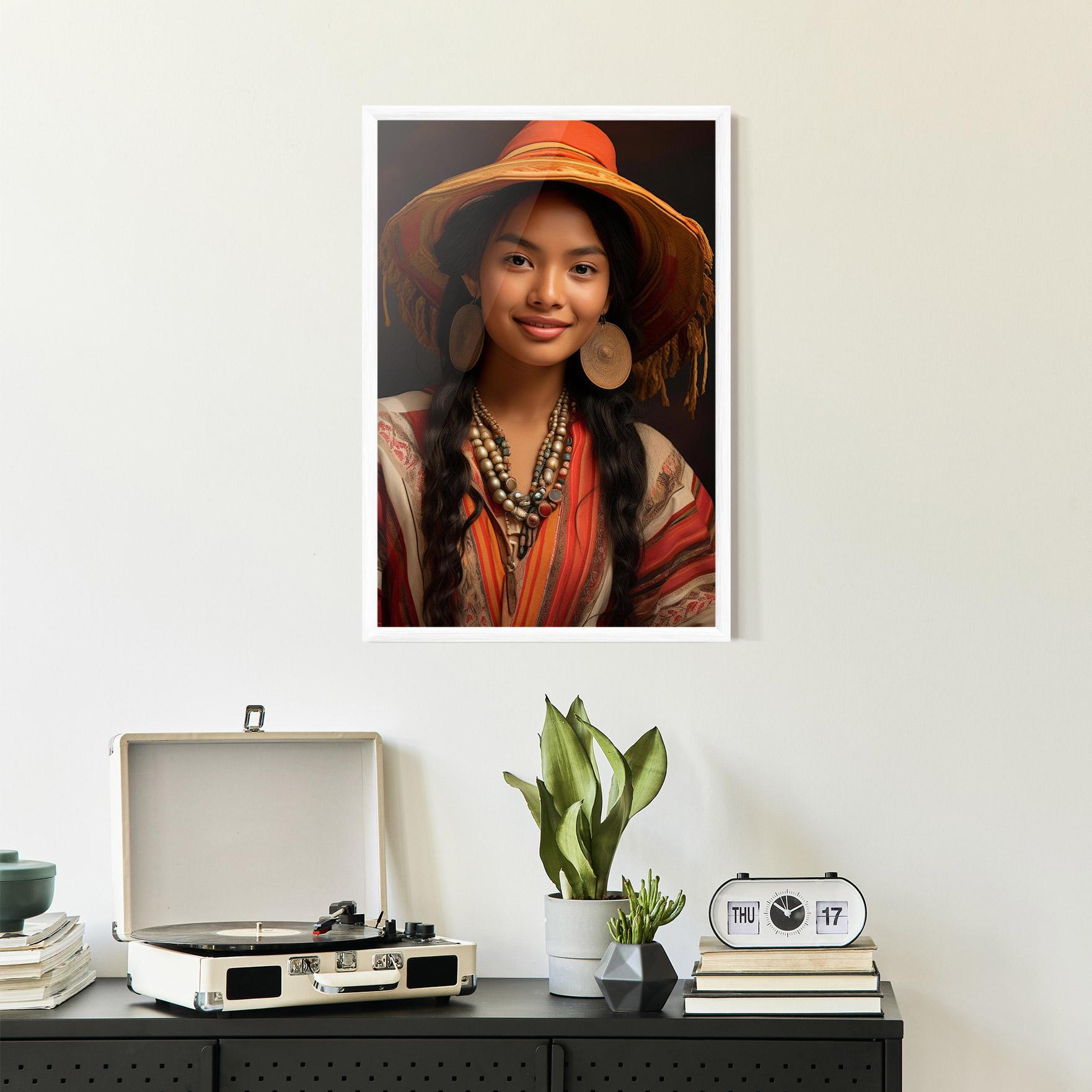Gerahmte Poster Colorful Earrings And Hat mockup 2