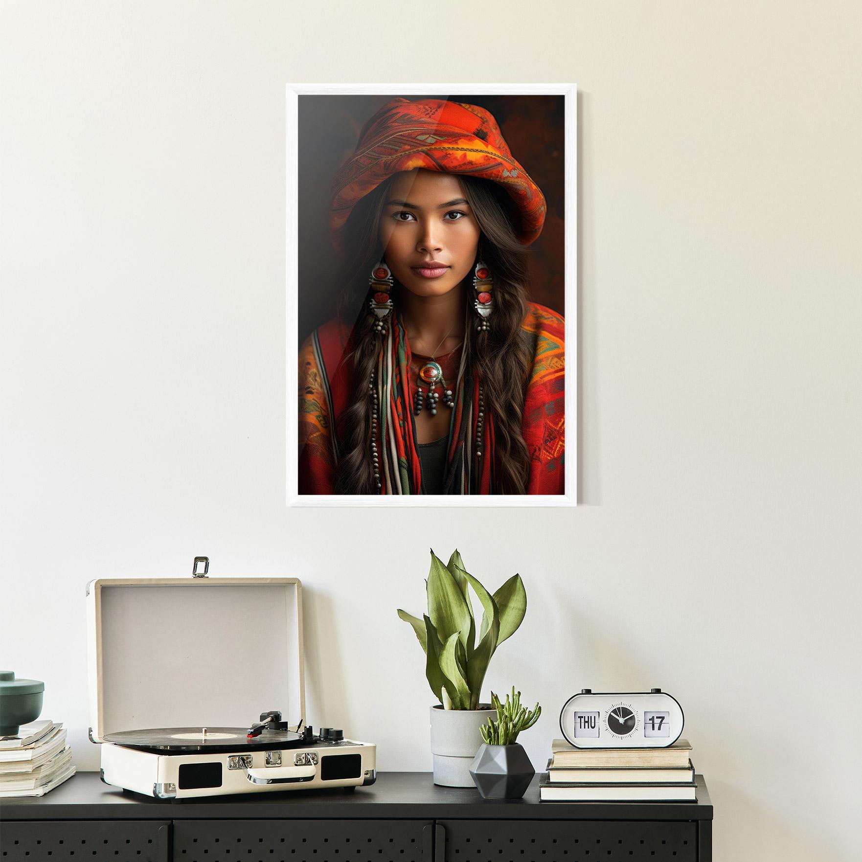 Gerahmte Poster Colorful Hat And Earrings mockup 2