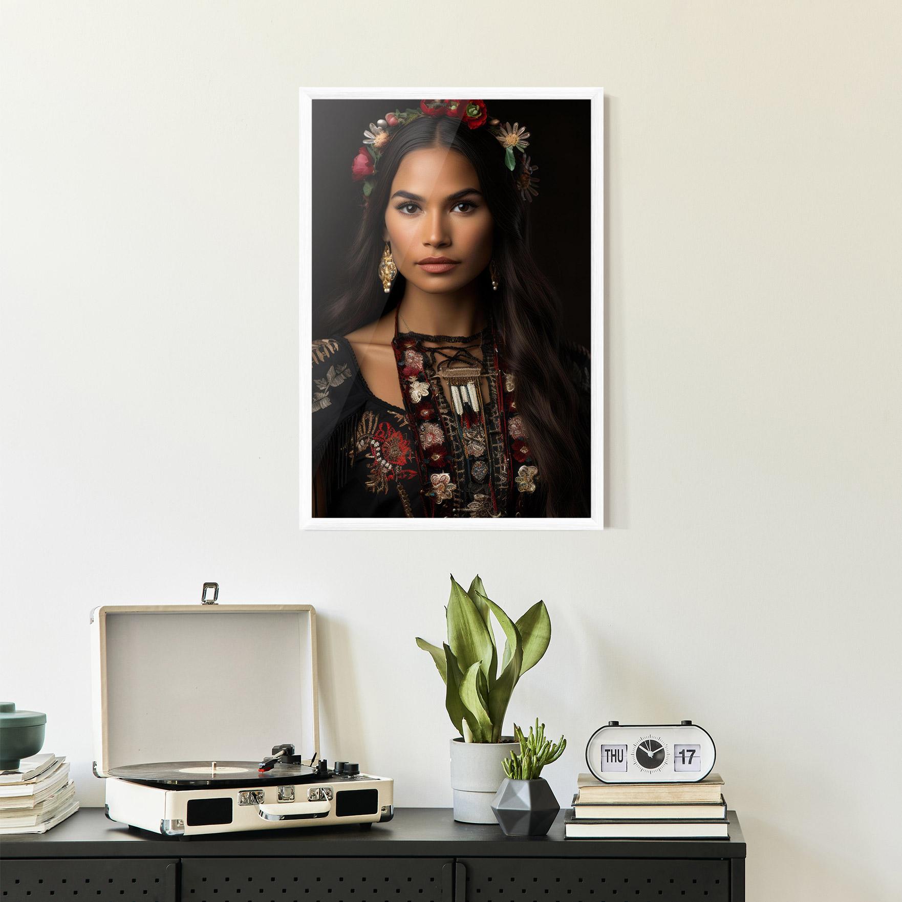 Gerahmte Poster Native American Long Hair mockup 2