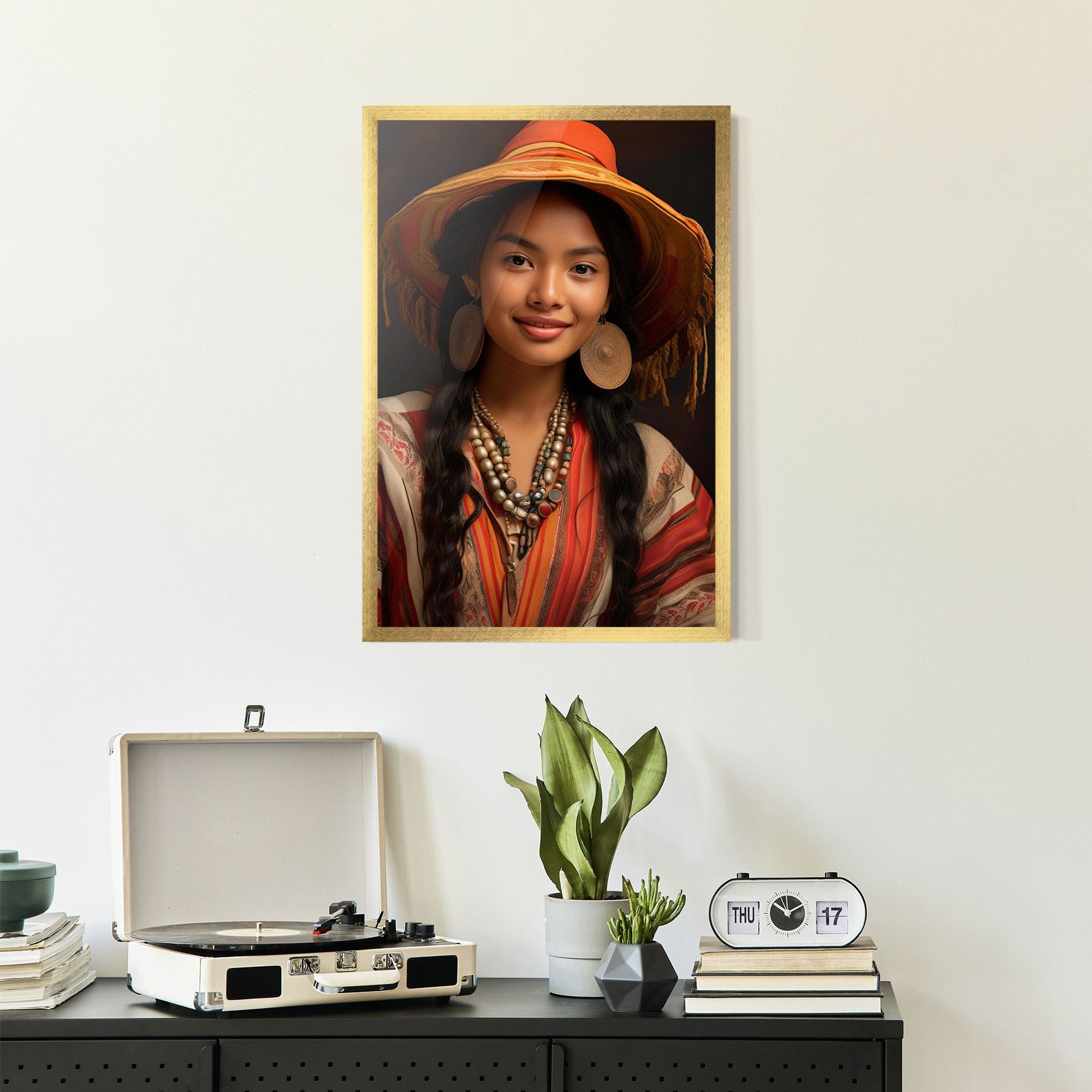 Colorful Earrings And Hat mockup 2