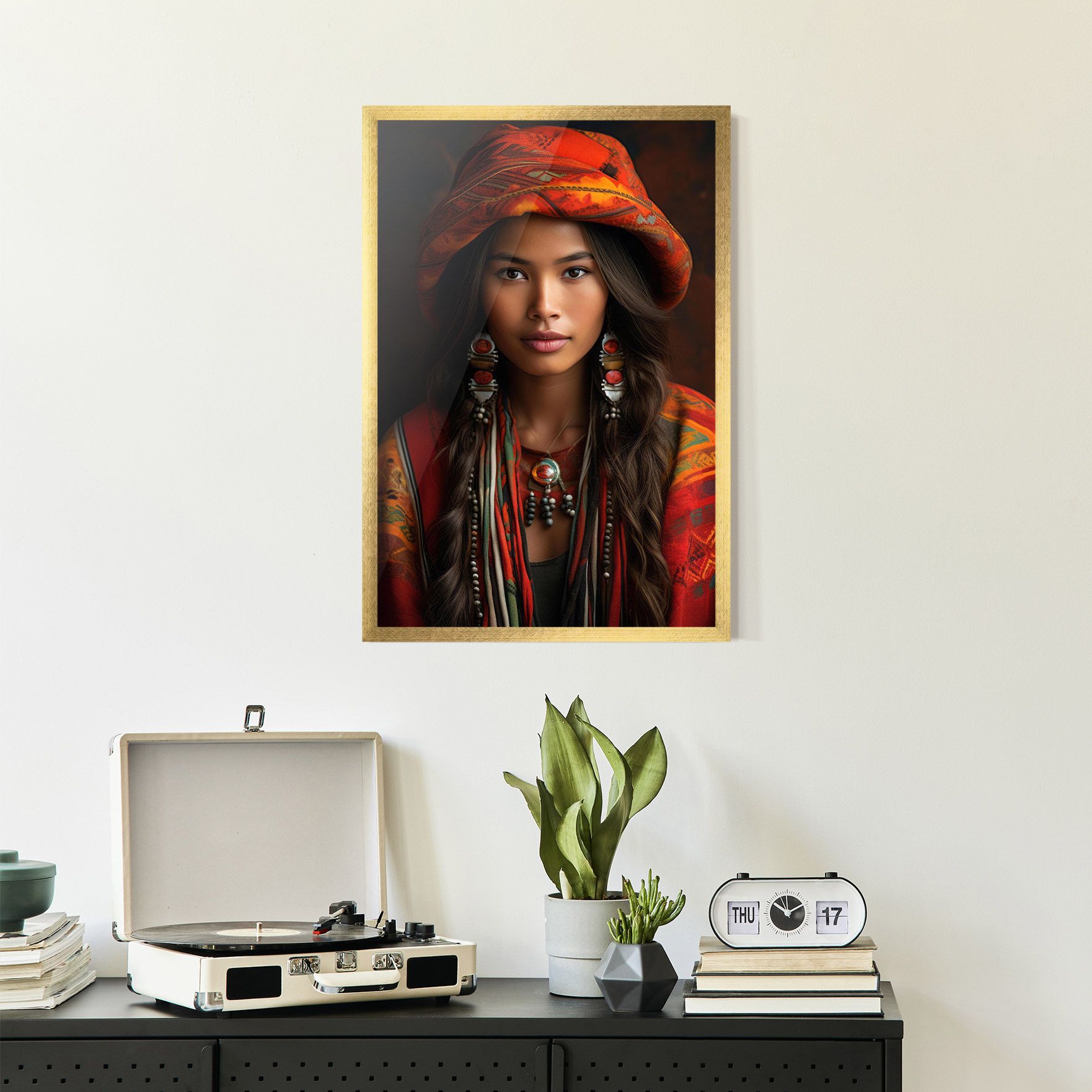 Colorful Hat And Earrings mockup 2