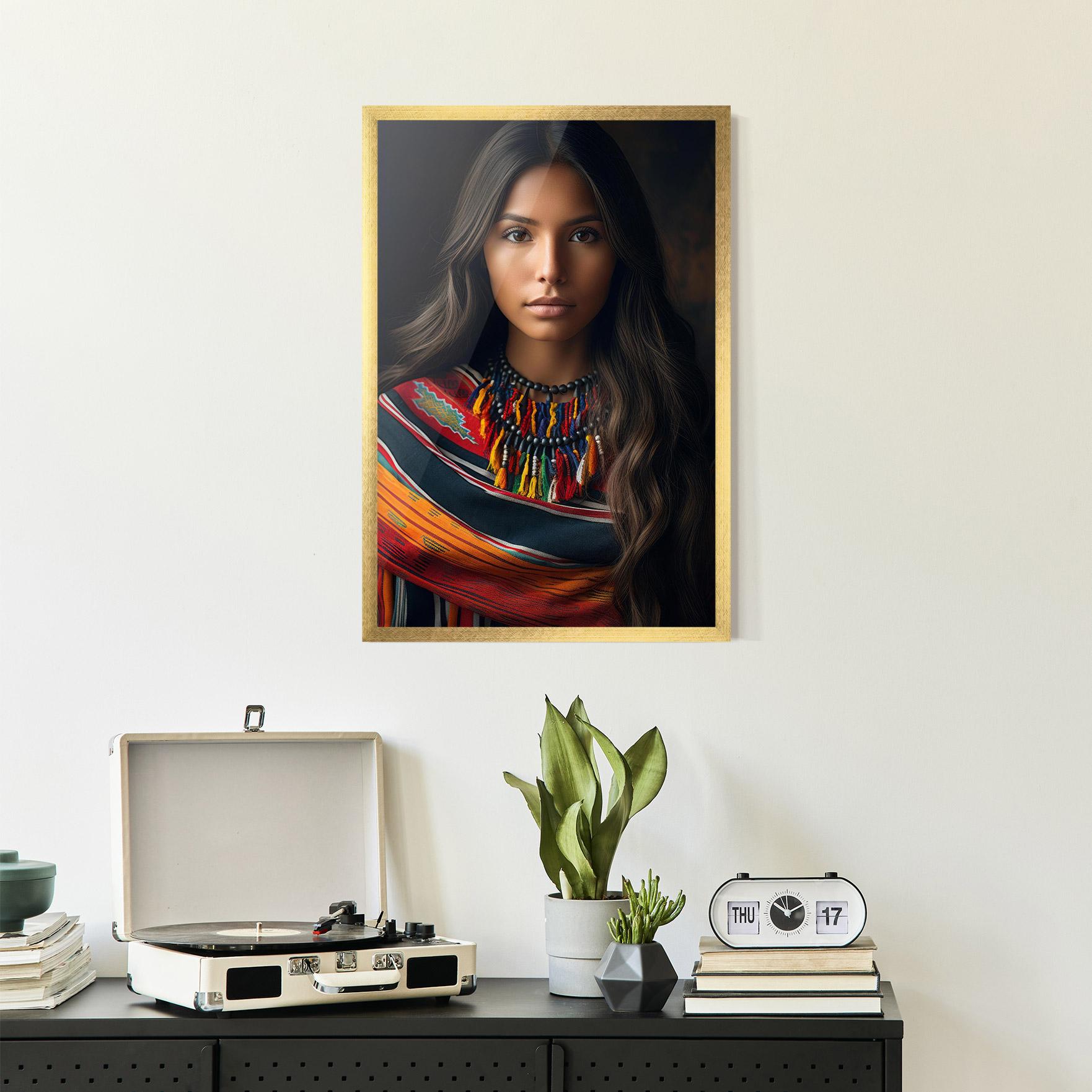 Gerahmte Poster Colorful Scarf mockup 2