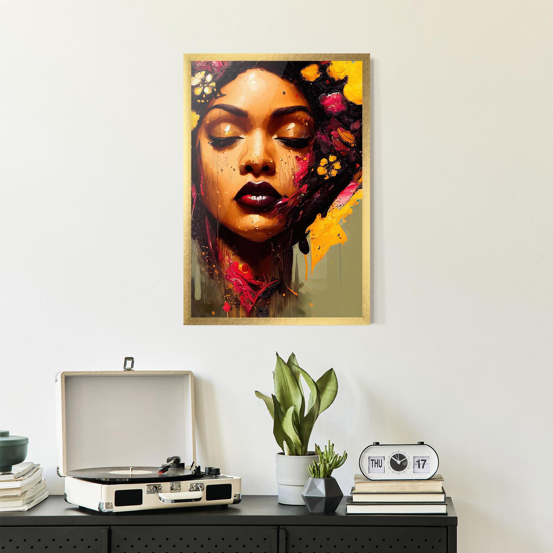 Gerahmte Poster Ebony Woman mockup 2