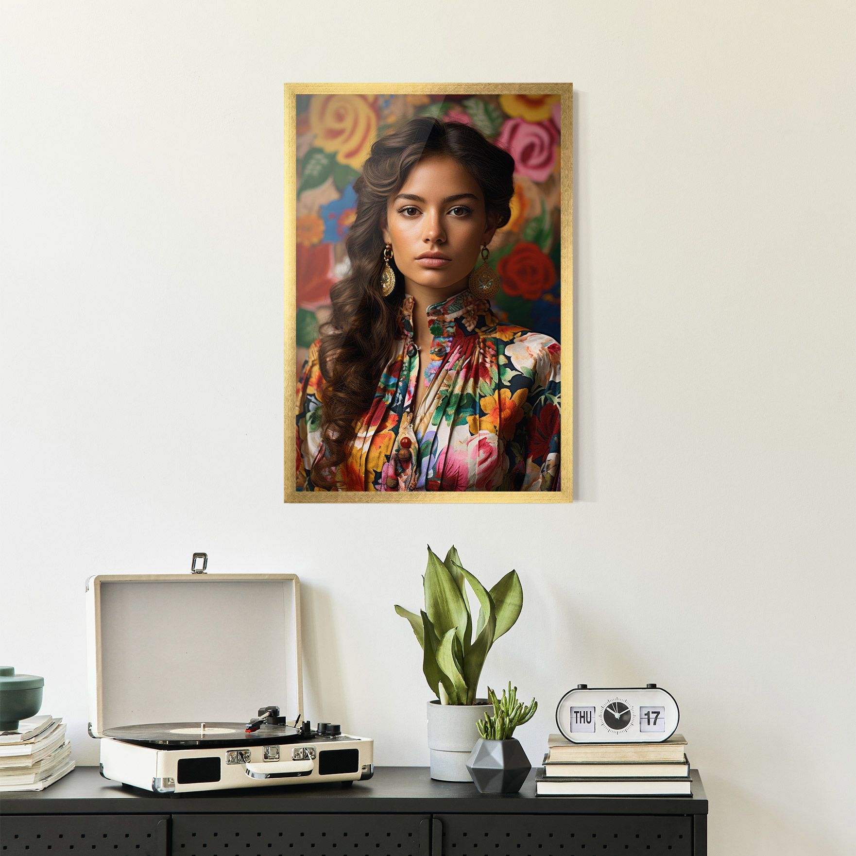 Floral Dress Long Hair mockup 2