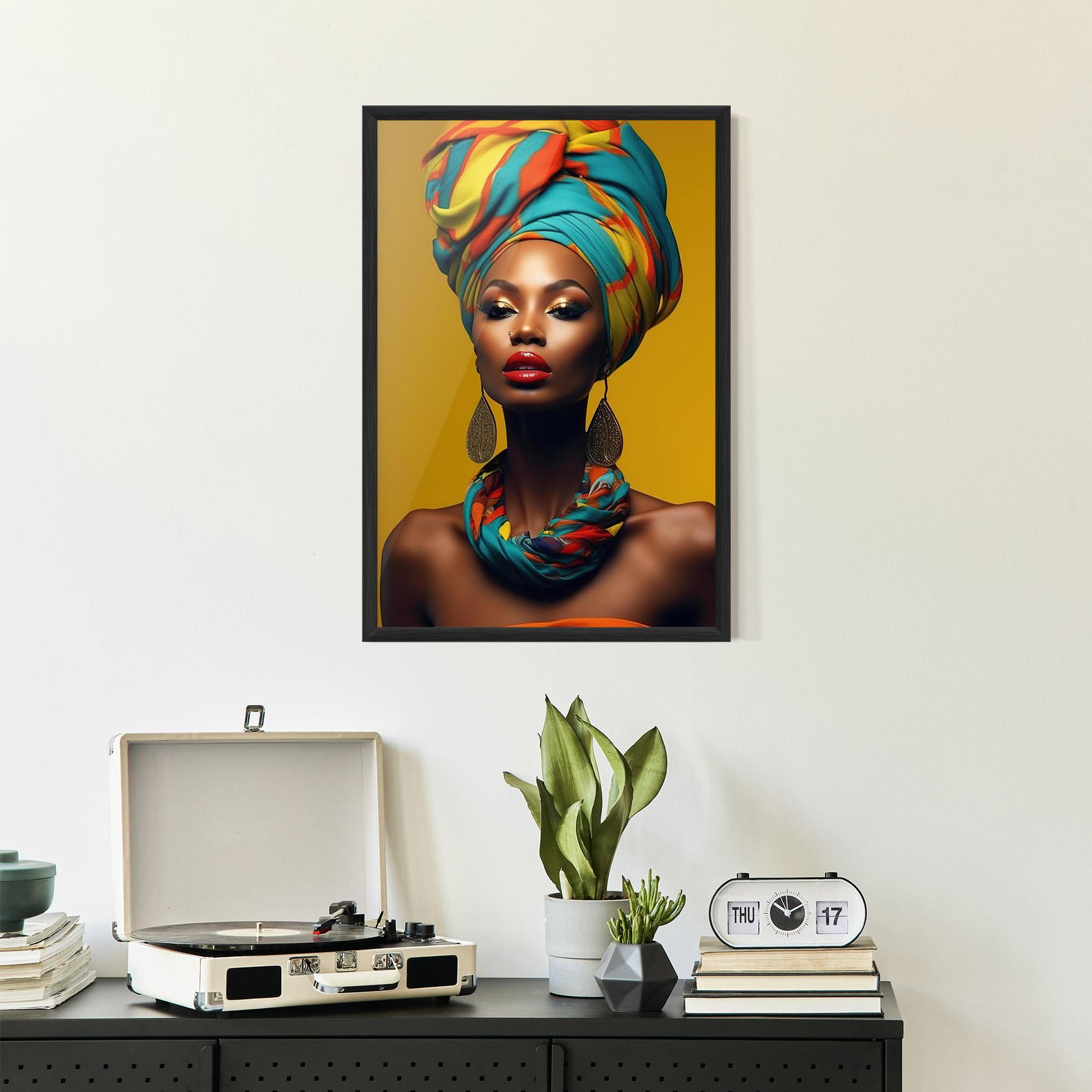 Gerahmte Poster African Yellow Portrait mockup 2