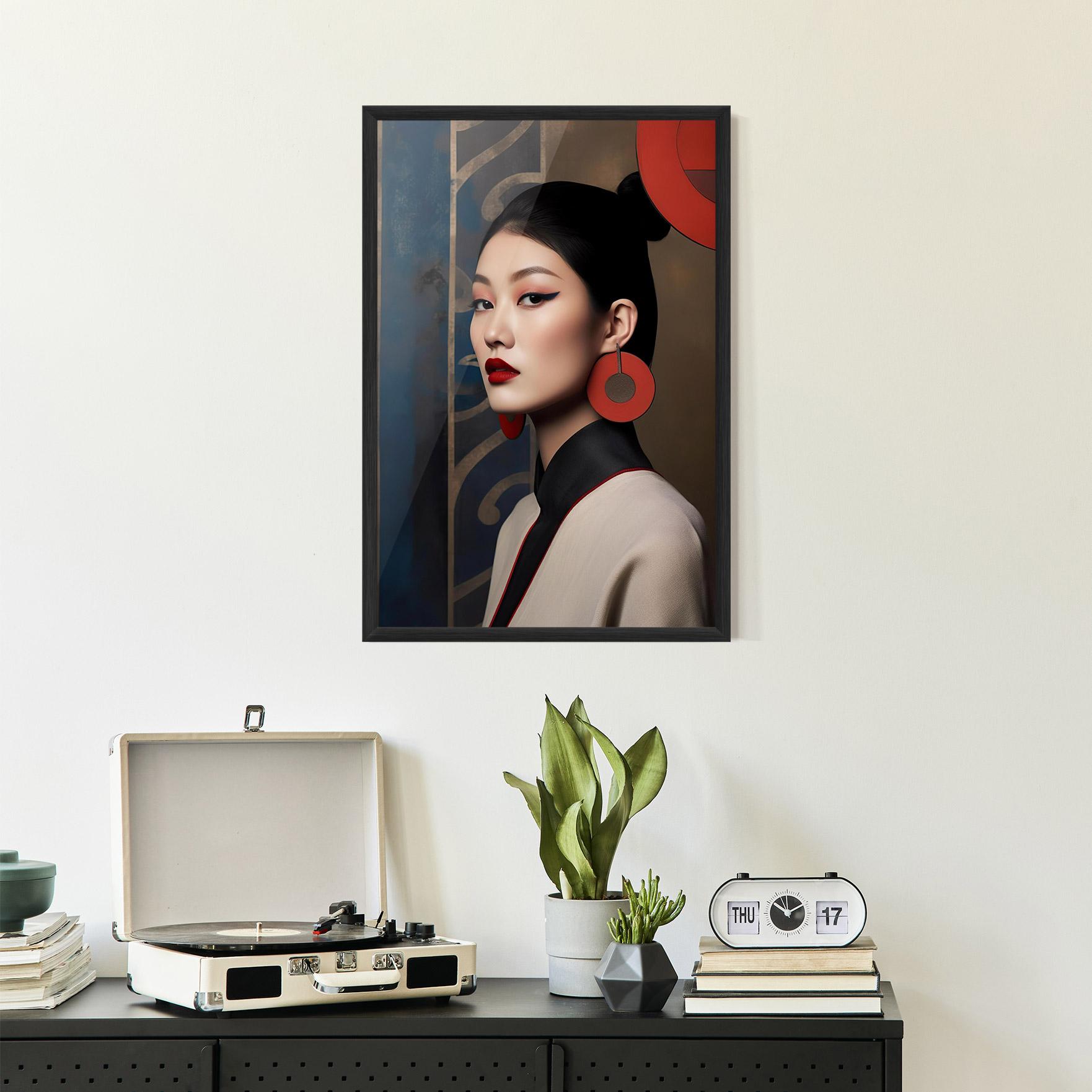 Gerahmte Poster Asian Big Earrings mockup 2