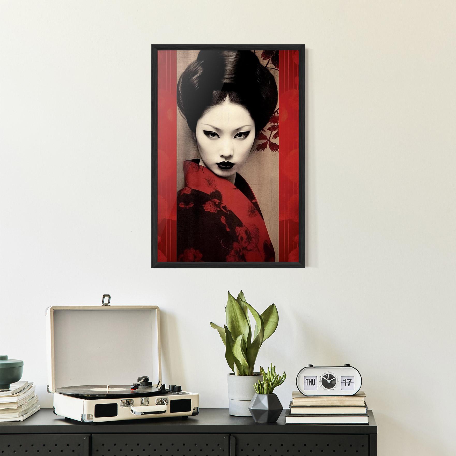 Gerahmte Poster Black Asiatic Makeup mockup 2