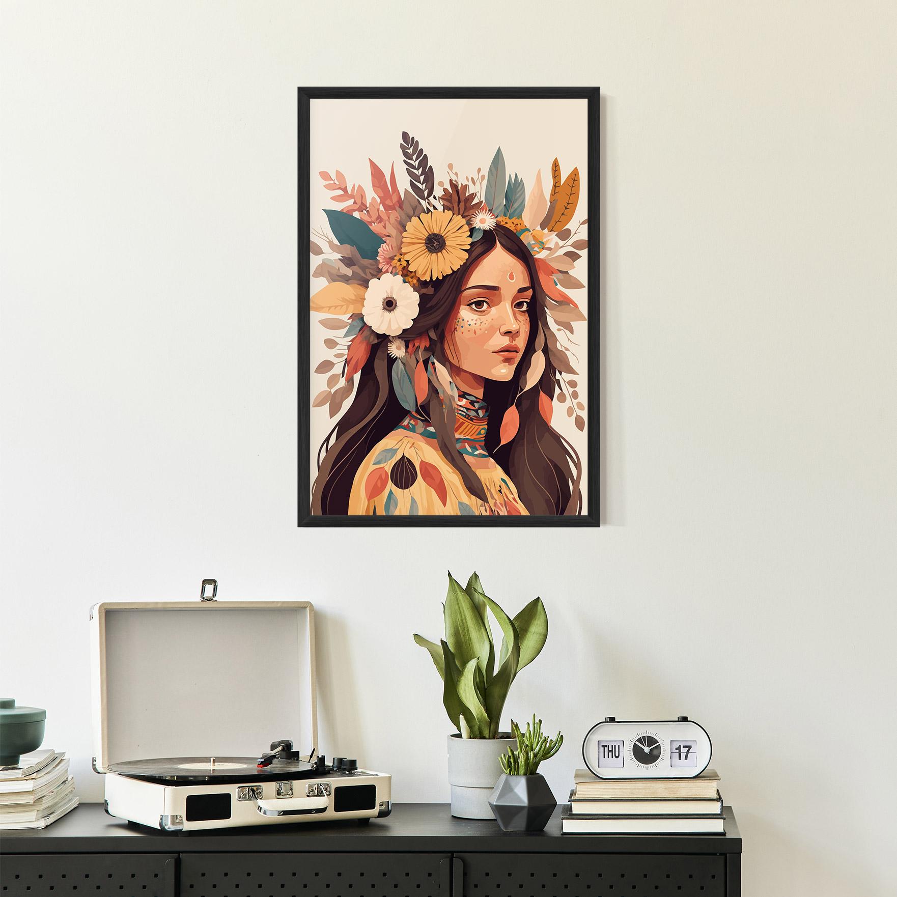 Gerahmte Poster Boho Girl mockup 2