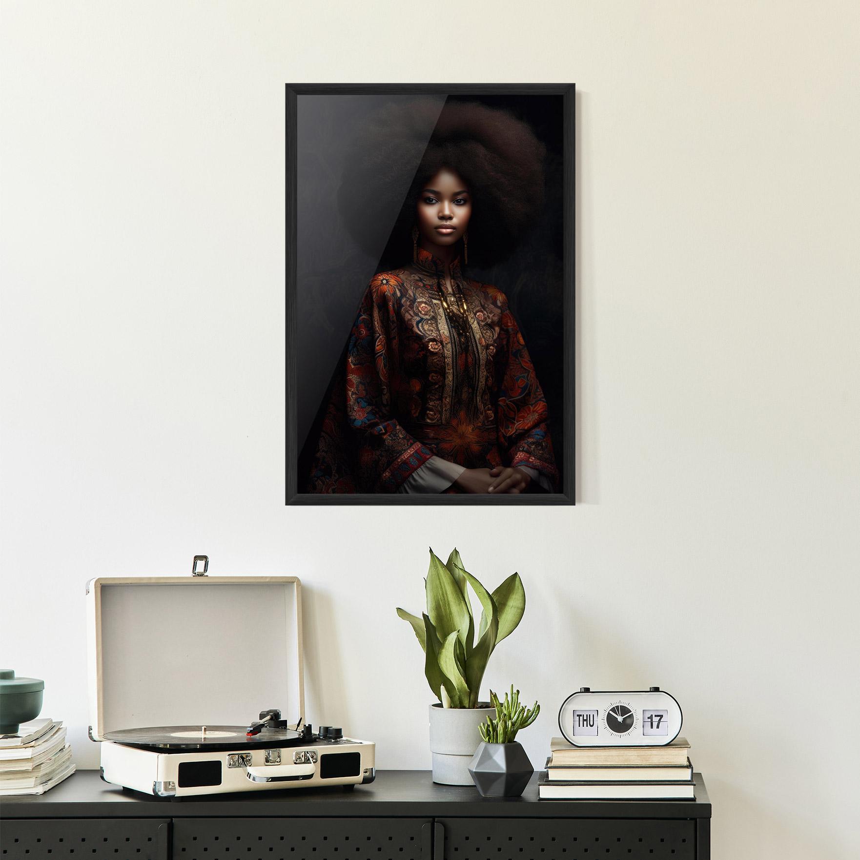 Gerahmte Poster Large Afro Head mockup 2
