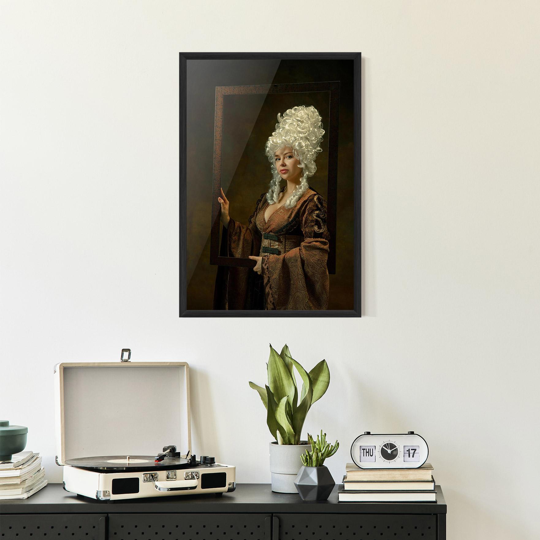 Gerahmte Poster Medieval Young Woman mockup 2