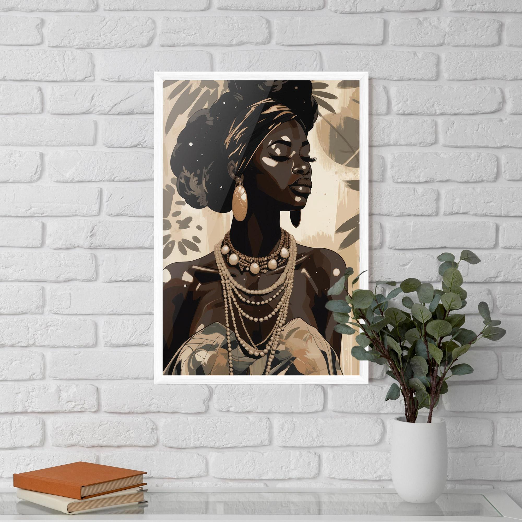 Gerahmte Poster African Woman On Cream mockup 5