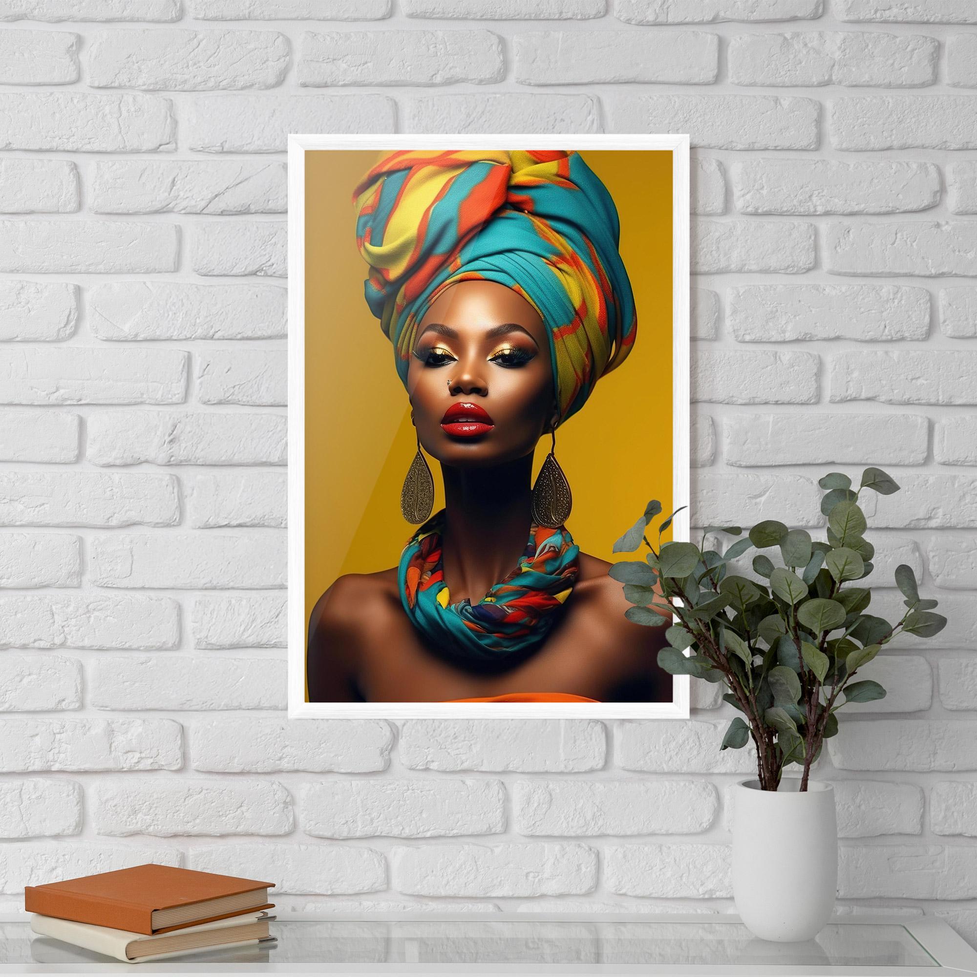 Gerahmte Poster African Yellow Portrait mockup 5