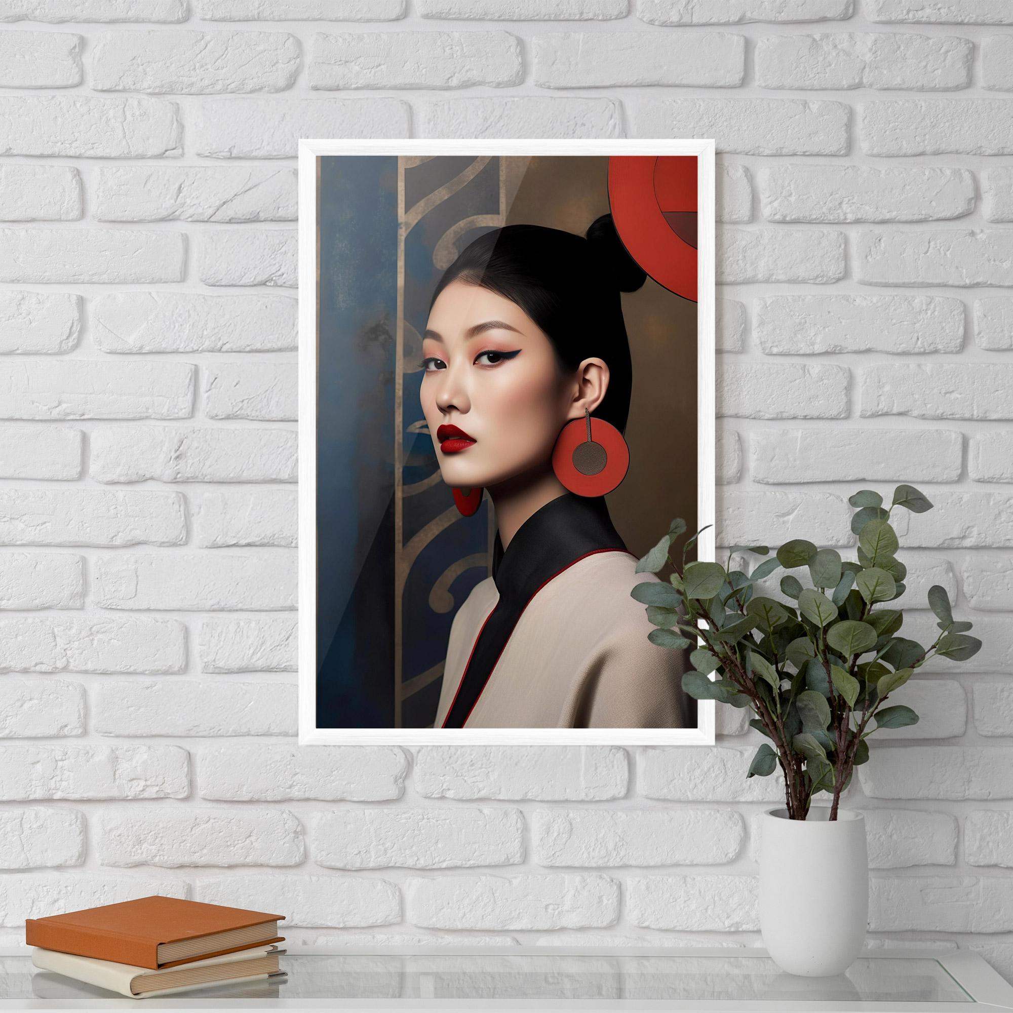 Gerahmte Poster Asian Big Earrings mockup 5