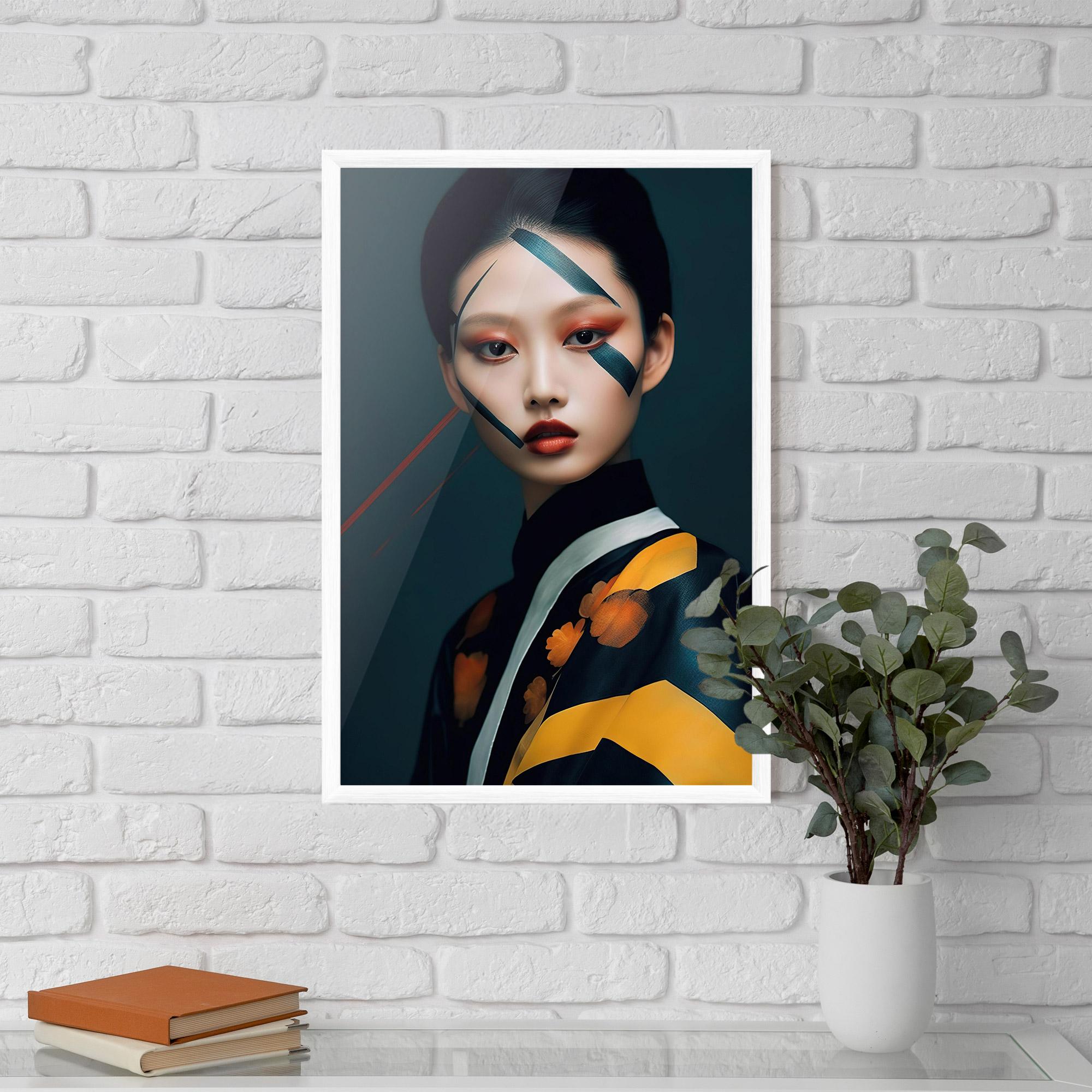 Gerahmte Poster Asian Painted Woman mockup 5