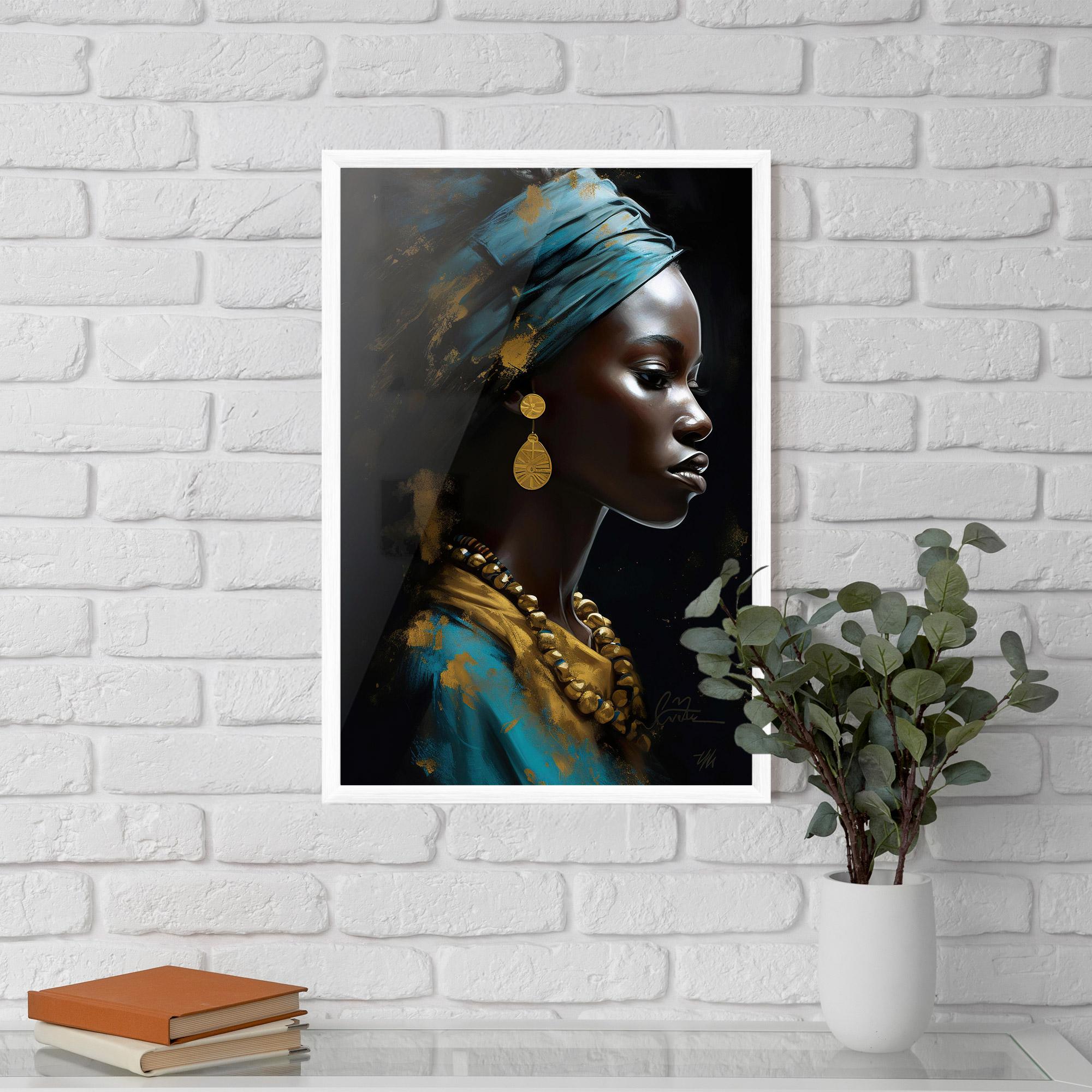 Gerahmte Poster Blue Turban mockup 5