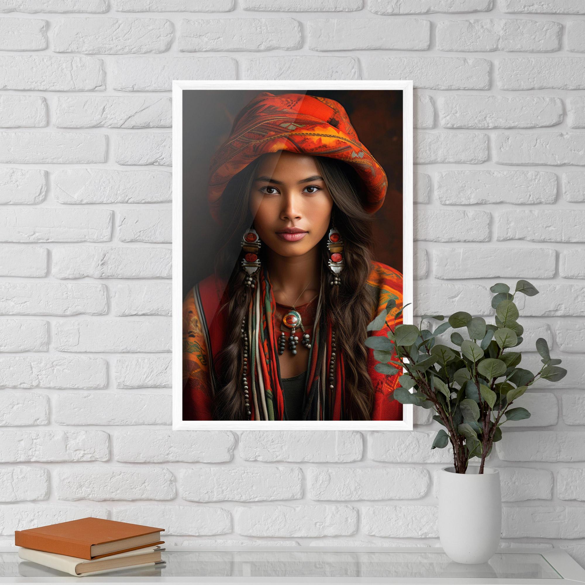 Gerahmte Poster Colorful Hat And Earrings mockup 5
