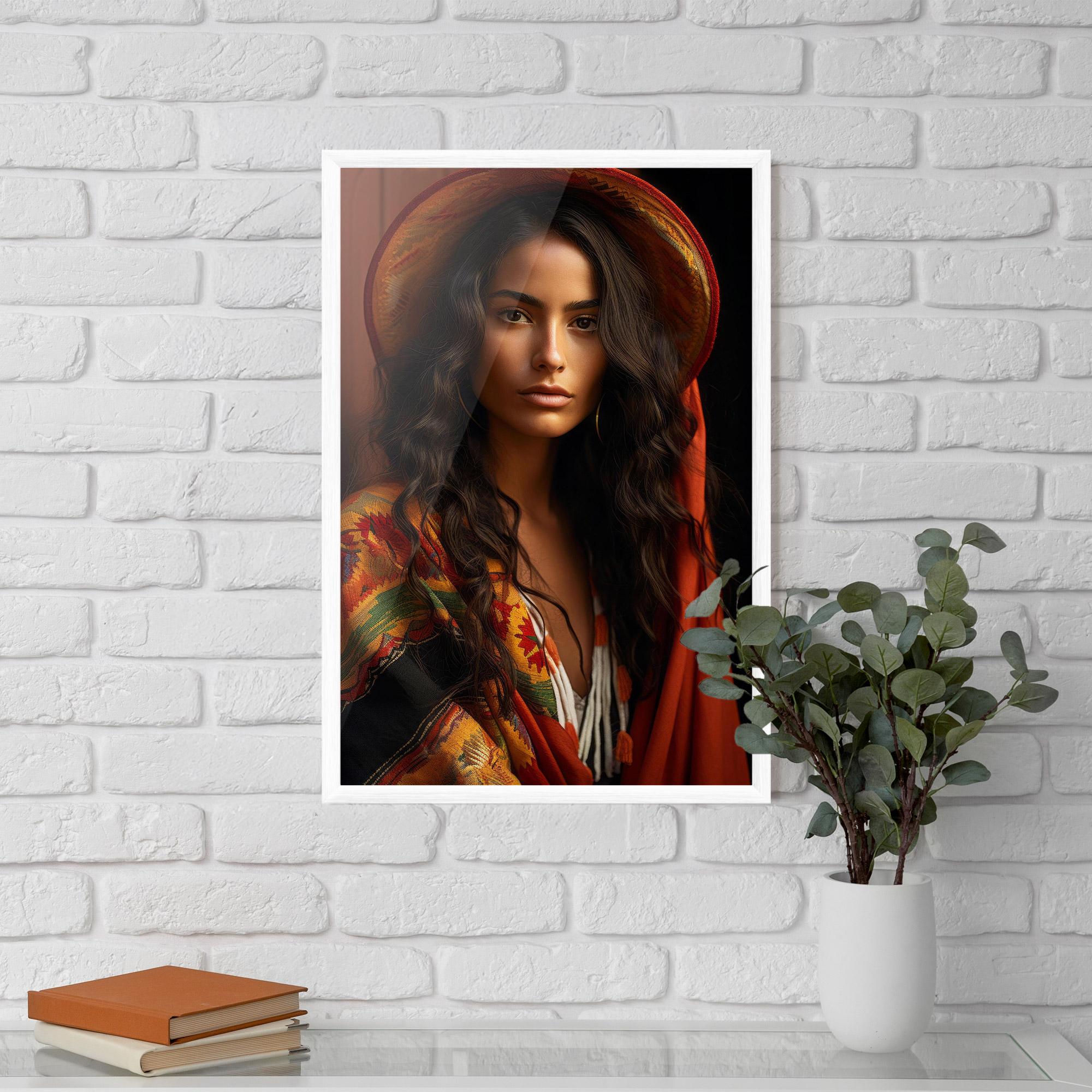 Gerahmte Poster Colorful Hat And Scarf mockup 5