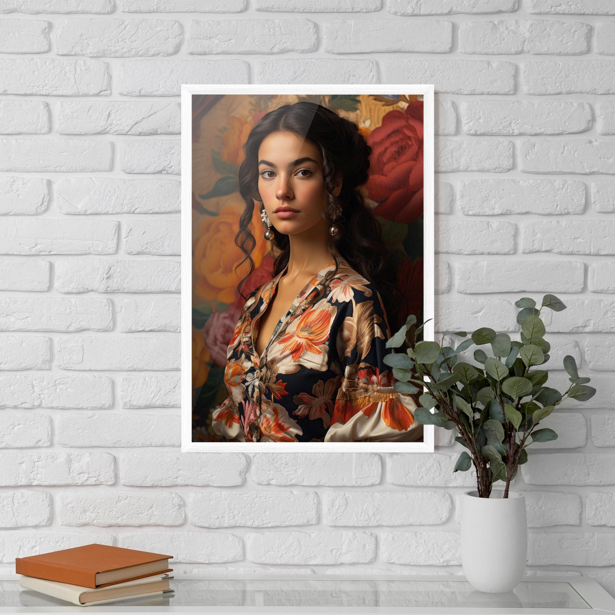 Gerahmte Poster Floral Dress Lady mockup 5