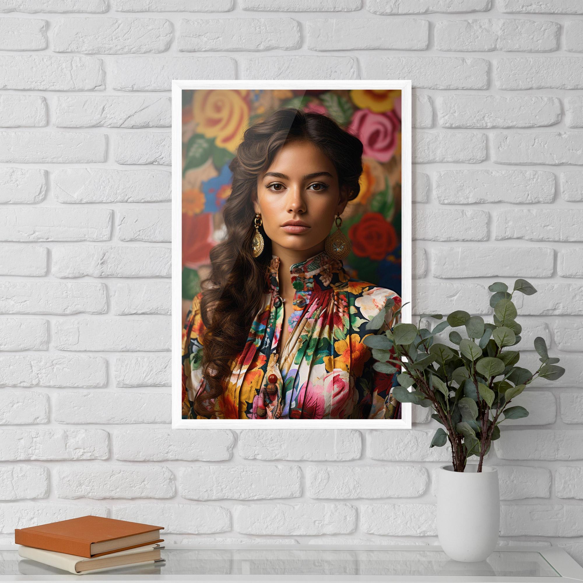 Gerahmte Poster Floral Dress Long Hair mockup 5