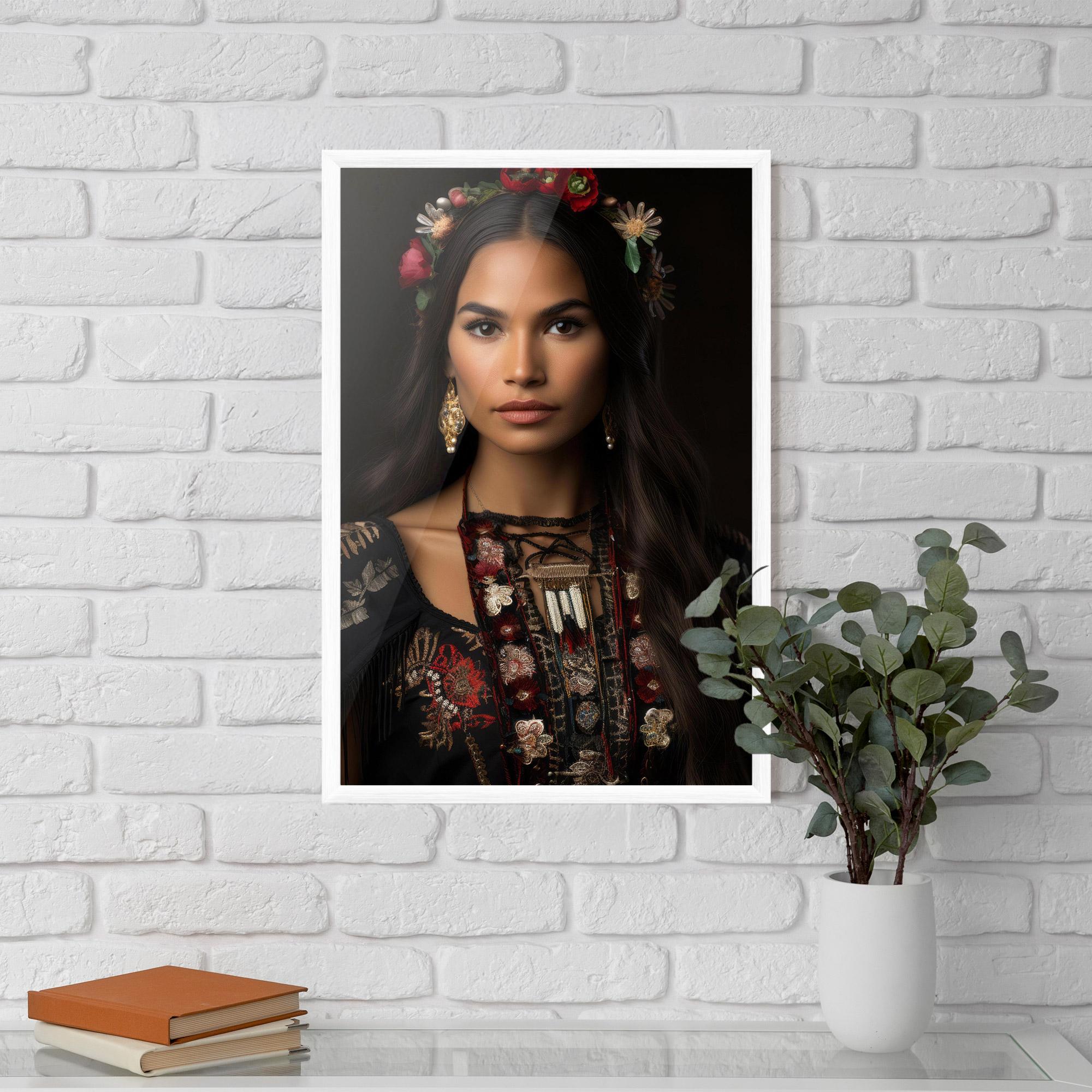 Gerahmte Poster Native American Long Hair mockup 5