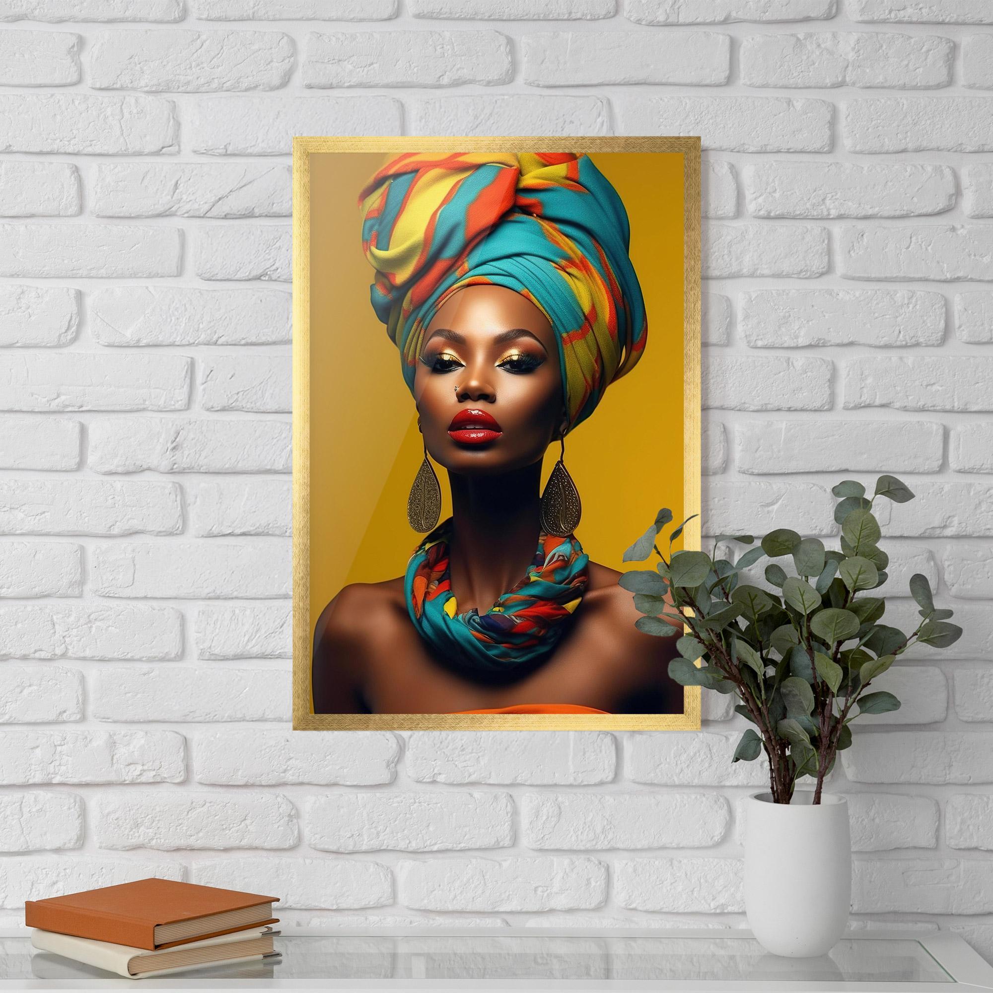 Gerahmte Poster African Yellow Portrait mockup 5