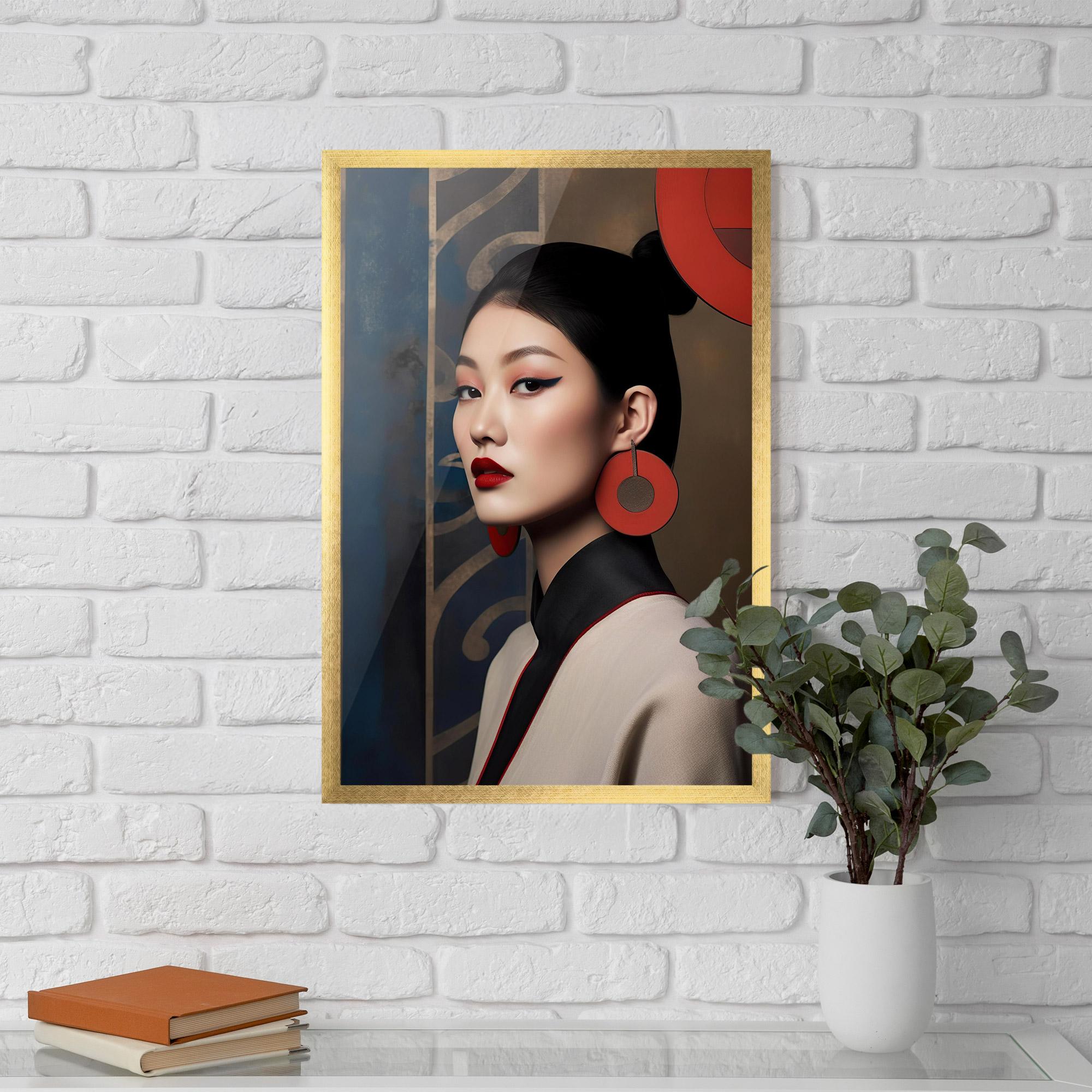 Gerahmte Poster Asian Big Earrings mockup 5