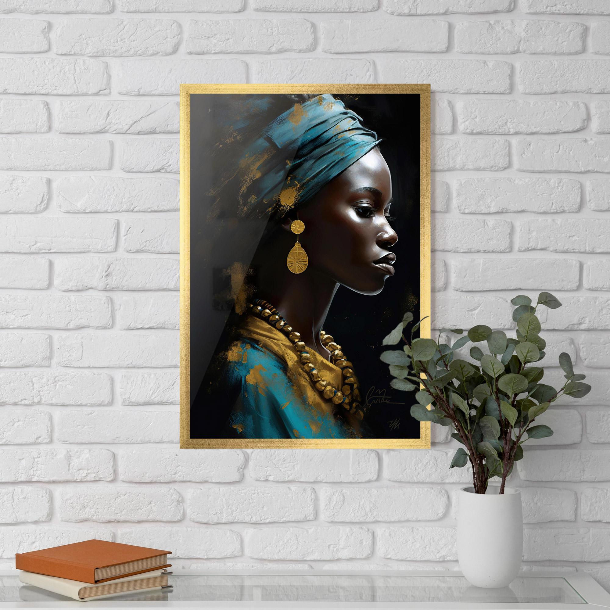 Gerahmte Poster Blue Turban mockup 5