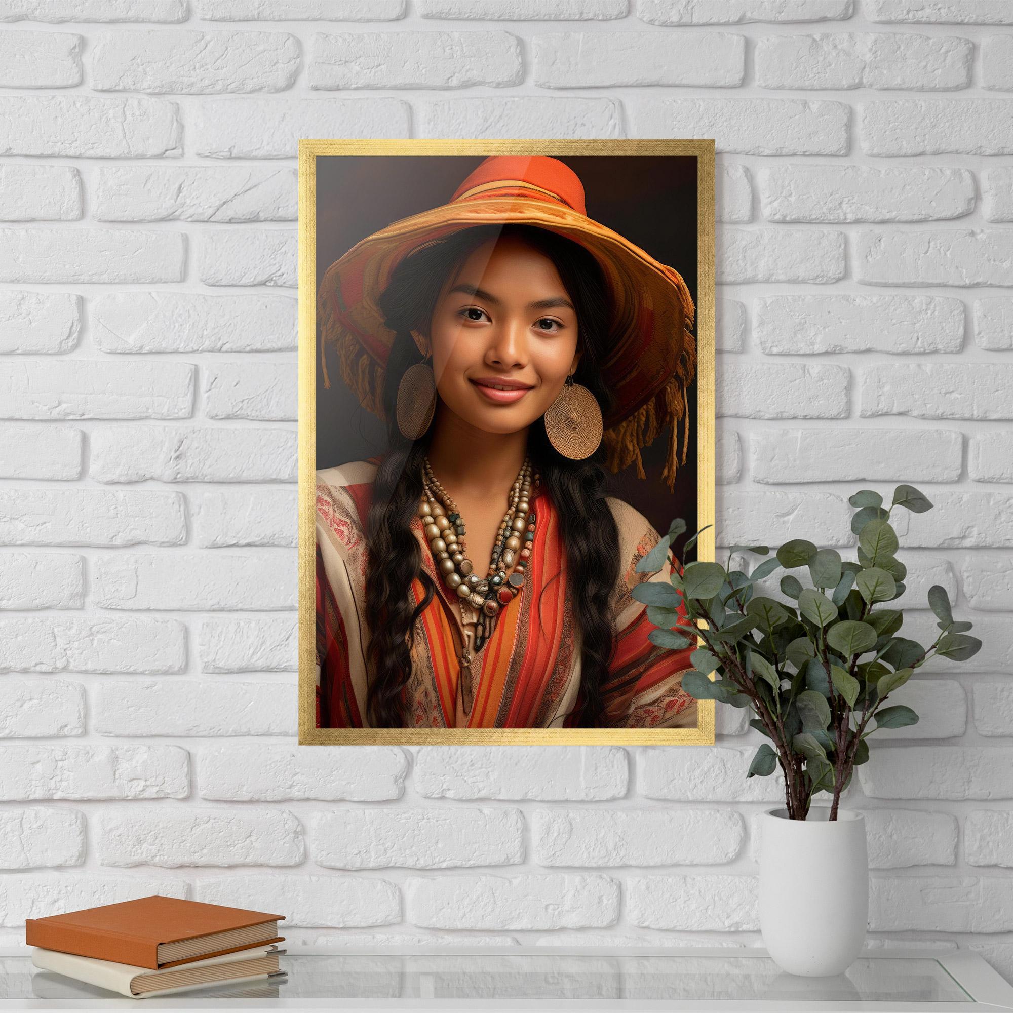 Gerahmte Poster Colorful Earrings And Hat mockup 5
